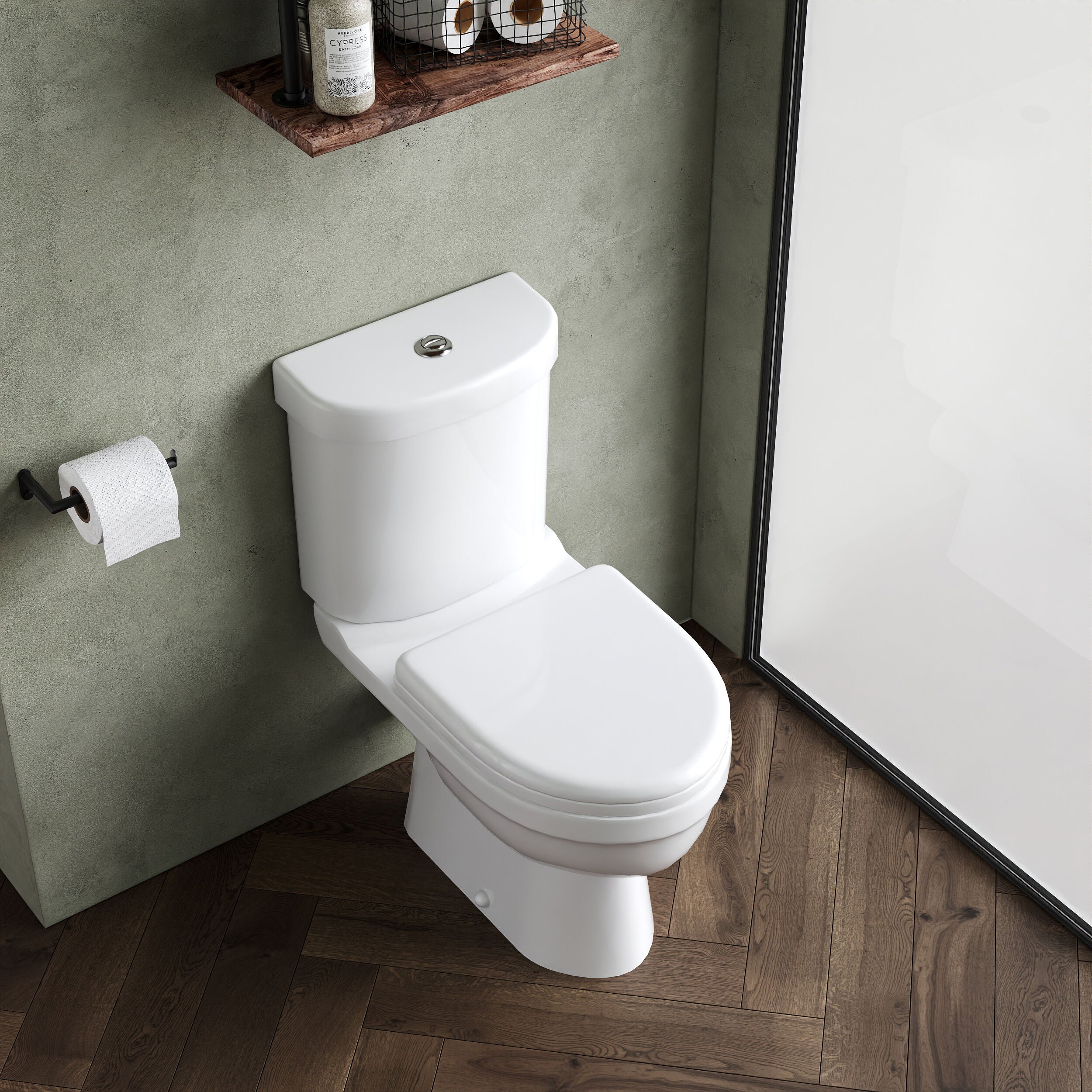 Balterley Vito Pan Cistern and Soft Close Seat 780mm x 375mm x 640mm - White - Image 3