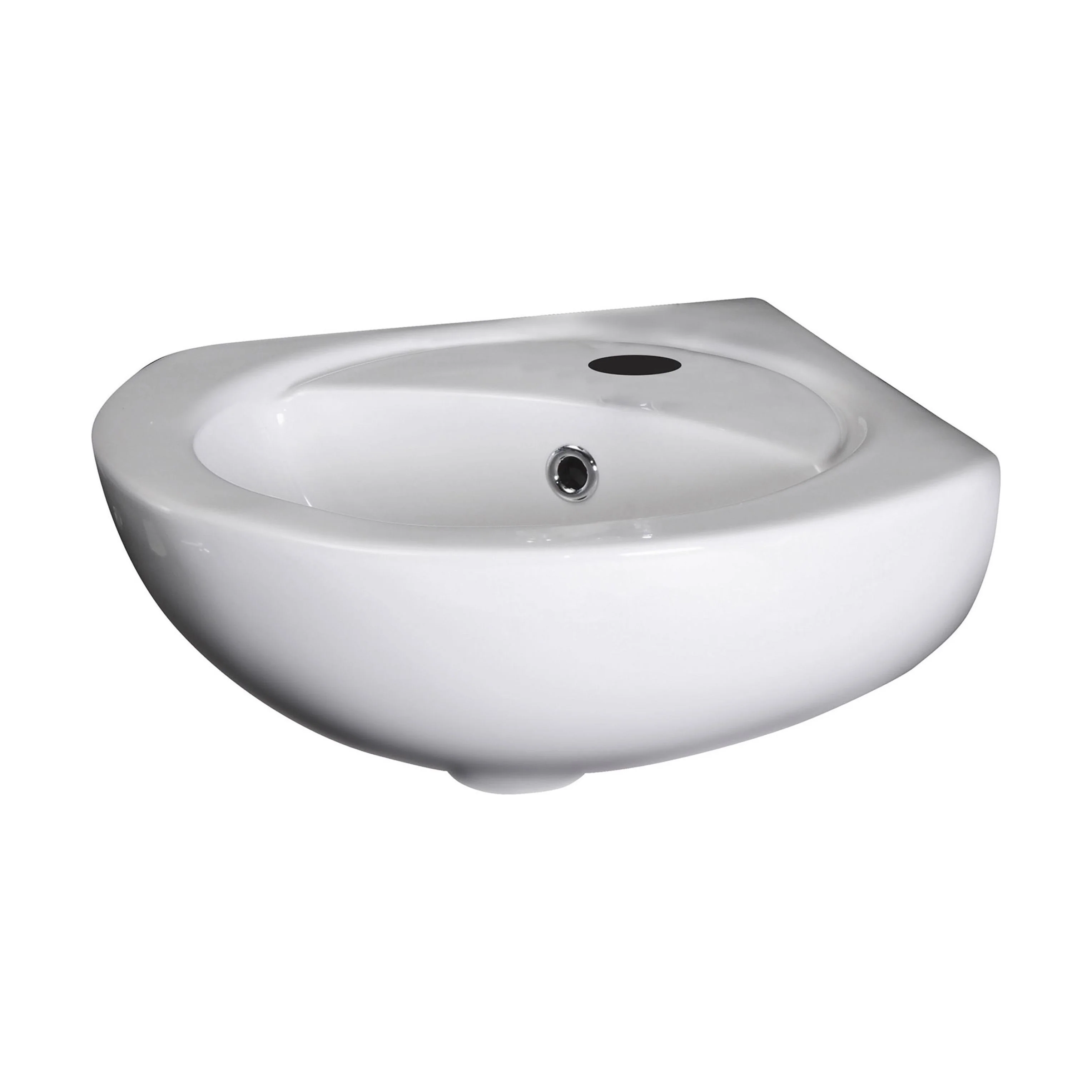 Balterley Adley Cloakroom Wall Hung Corner 1 Tap Hole Ceramic Basin with Overflow 450mm - White
