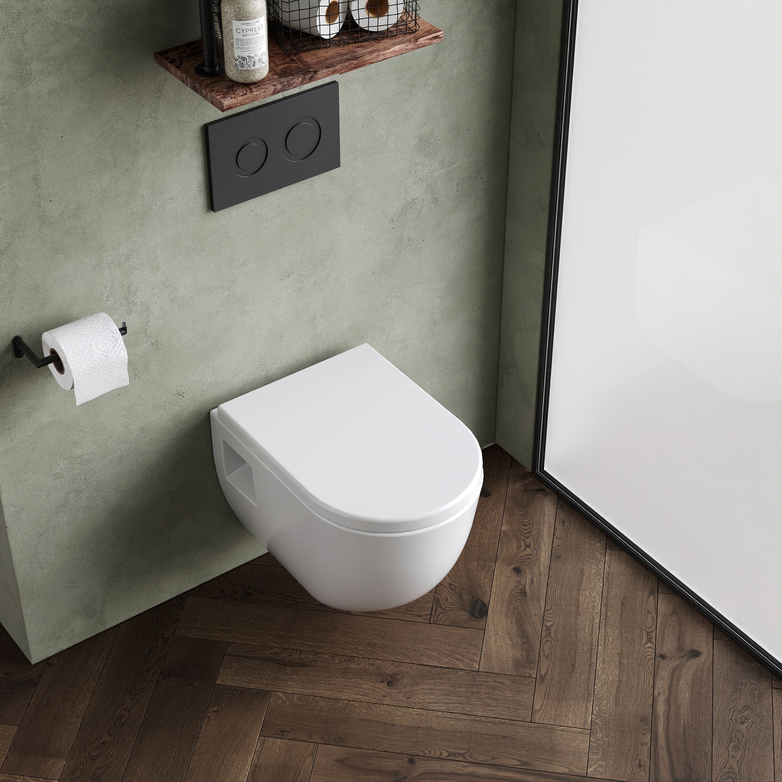 Balterley Contemporary Bathroom Round Toilet Pan, 350mm x 355mm - White - Image 3