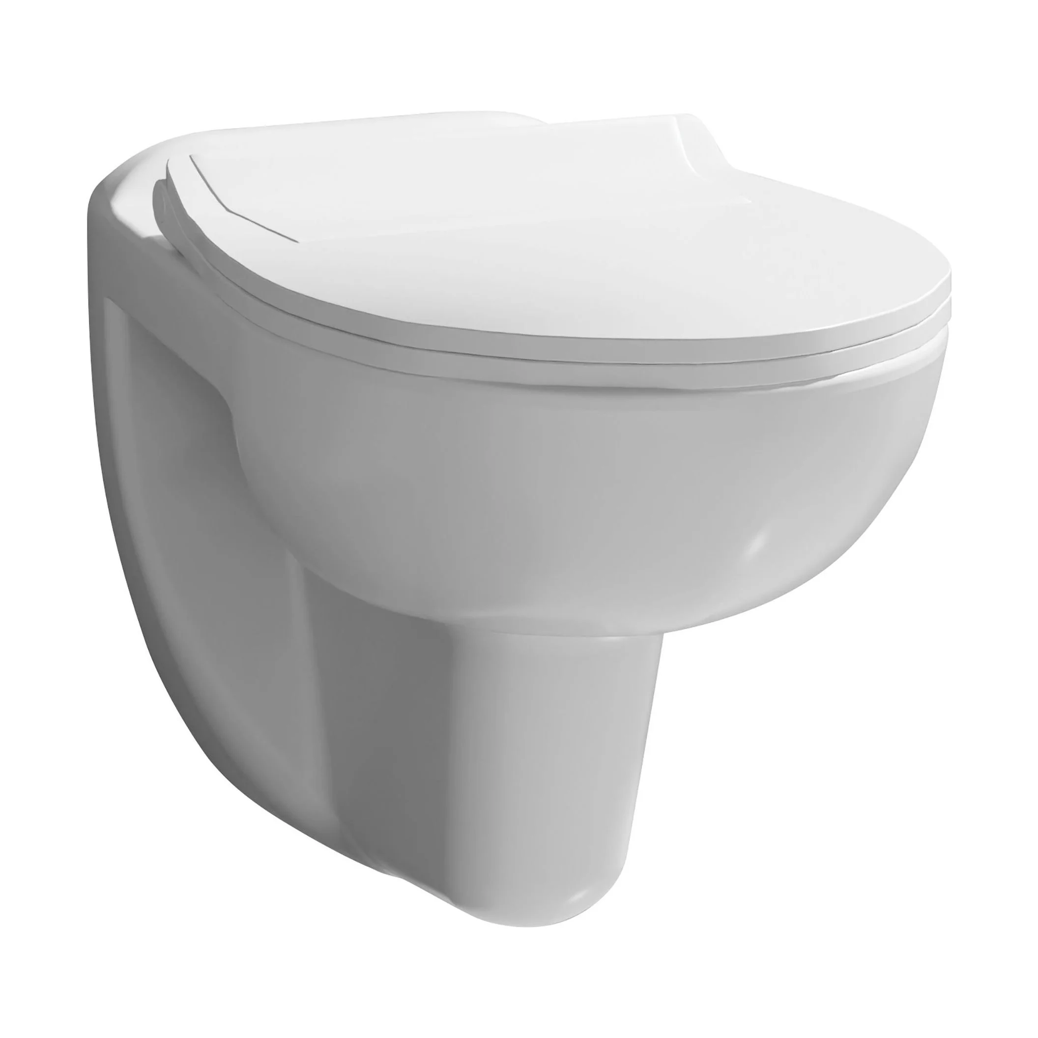 Adley Wall Hung Ceramic Toilet Pan & Soft Close Seat - 535mm - Balterley