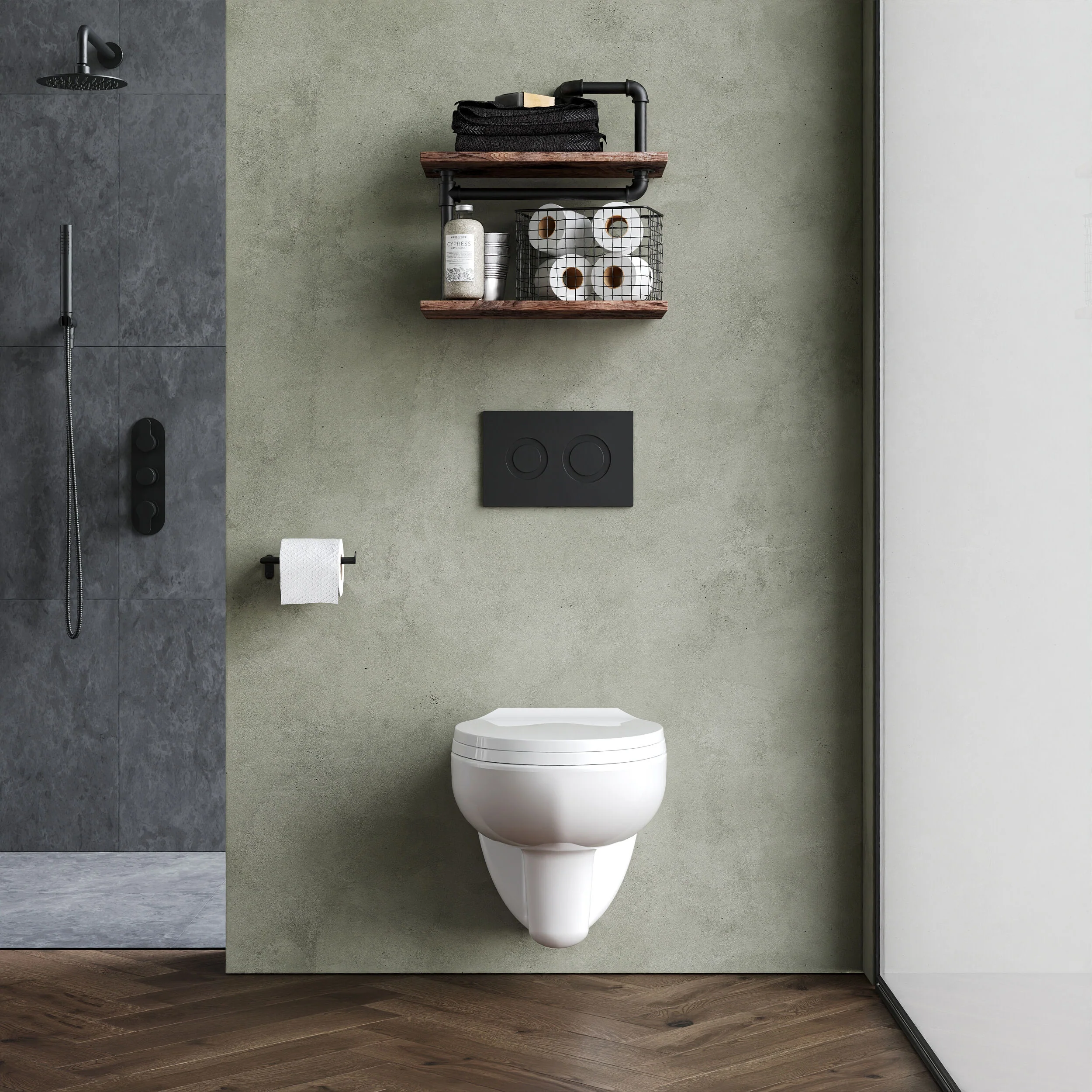 Adley Wall Hung Ceramic Toilet Pan & Soft Close Seat - 535mm - Balterley - Image 2