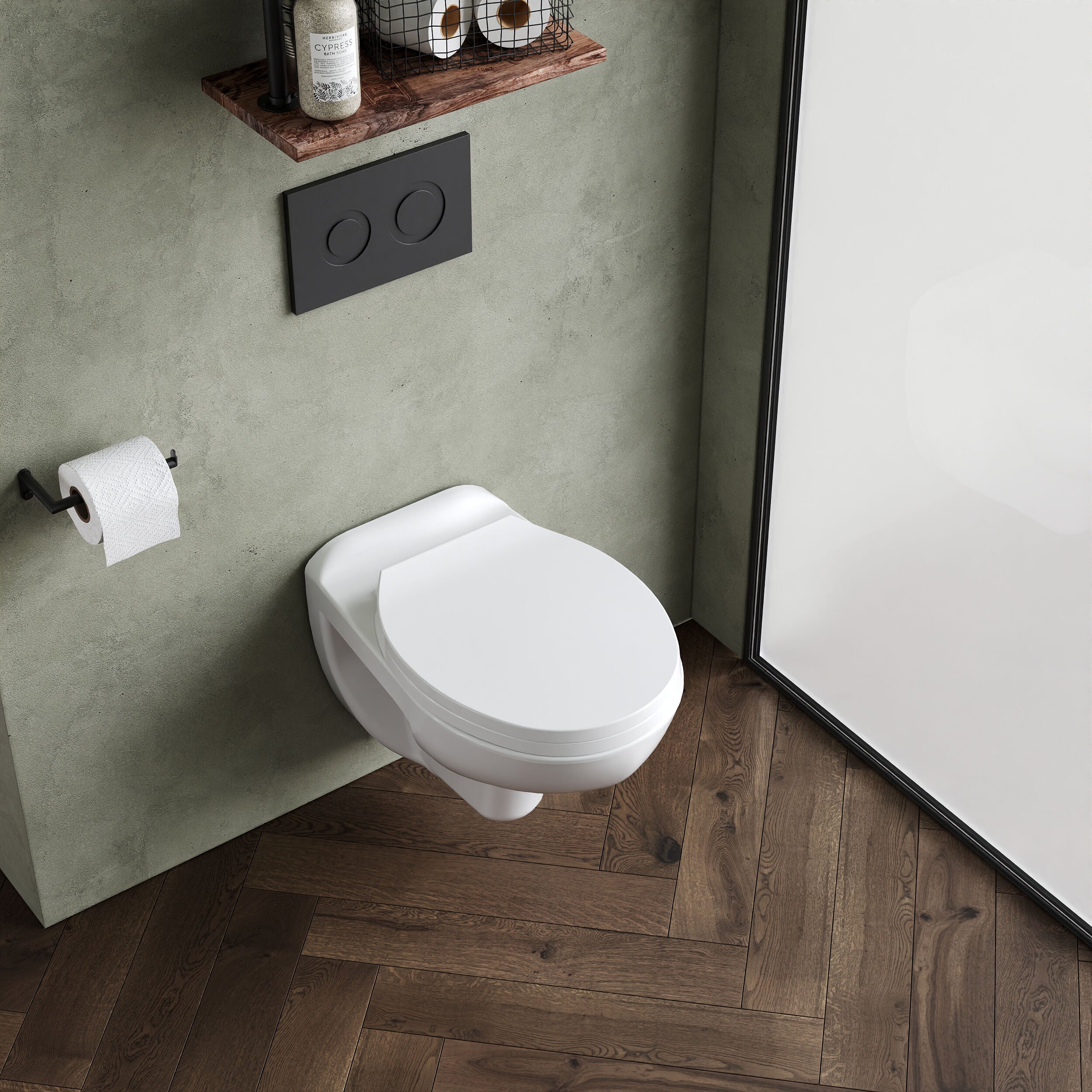 Adley Wall Hung Ceramic Toilet Pan & Soft Close Seat - 535mm - Balterley - Image 3