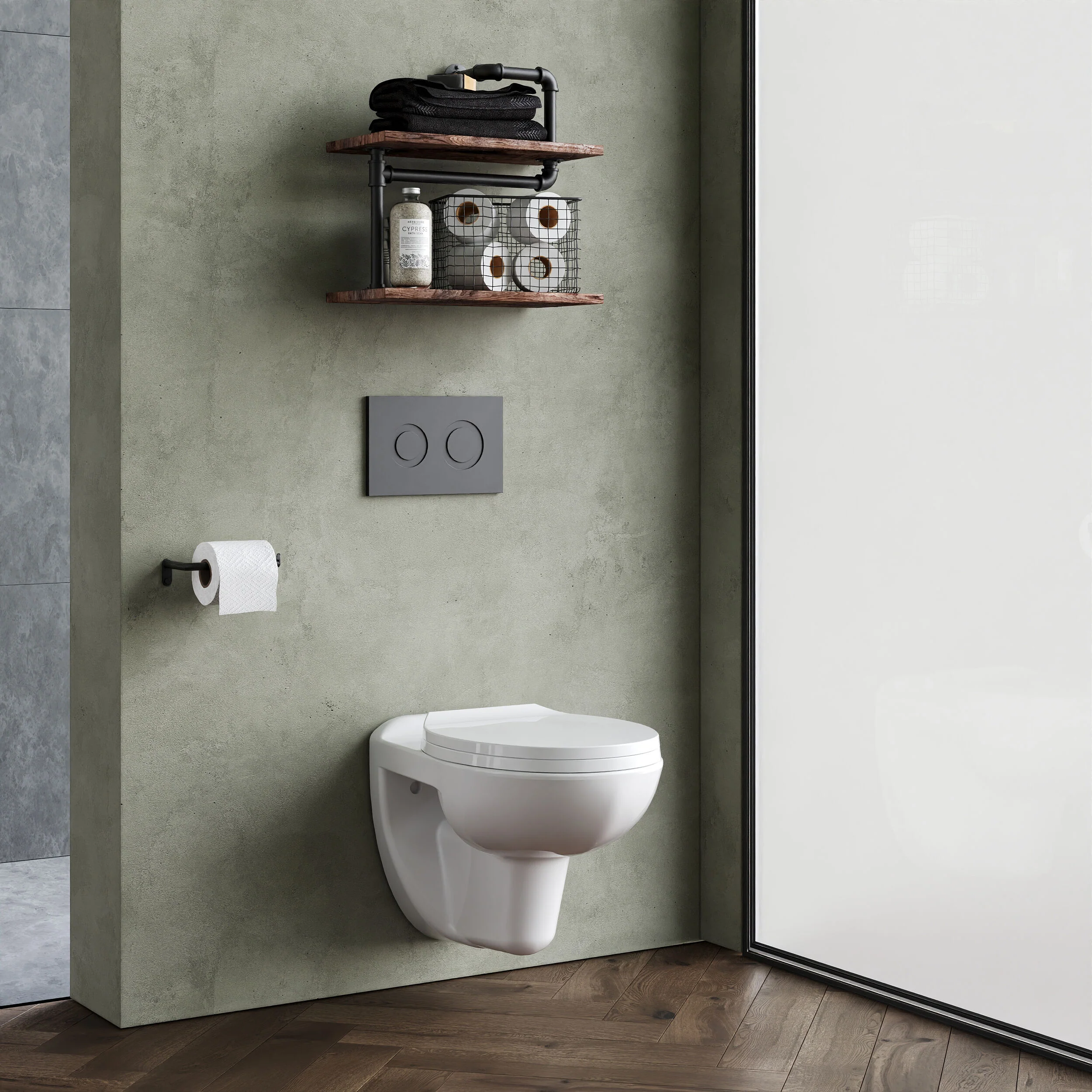 Adley Wall Hung Ceramic Toilet Pan & Soft Close Seat - 535mm - Balterley - Image 4