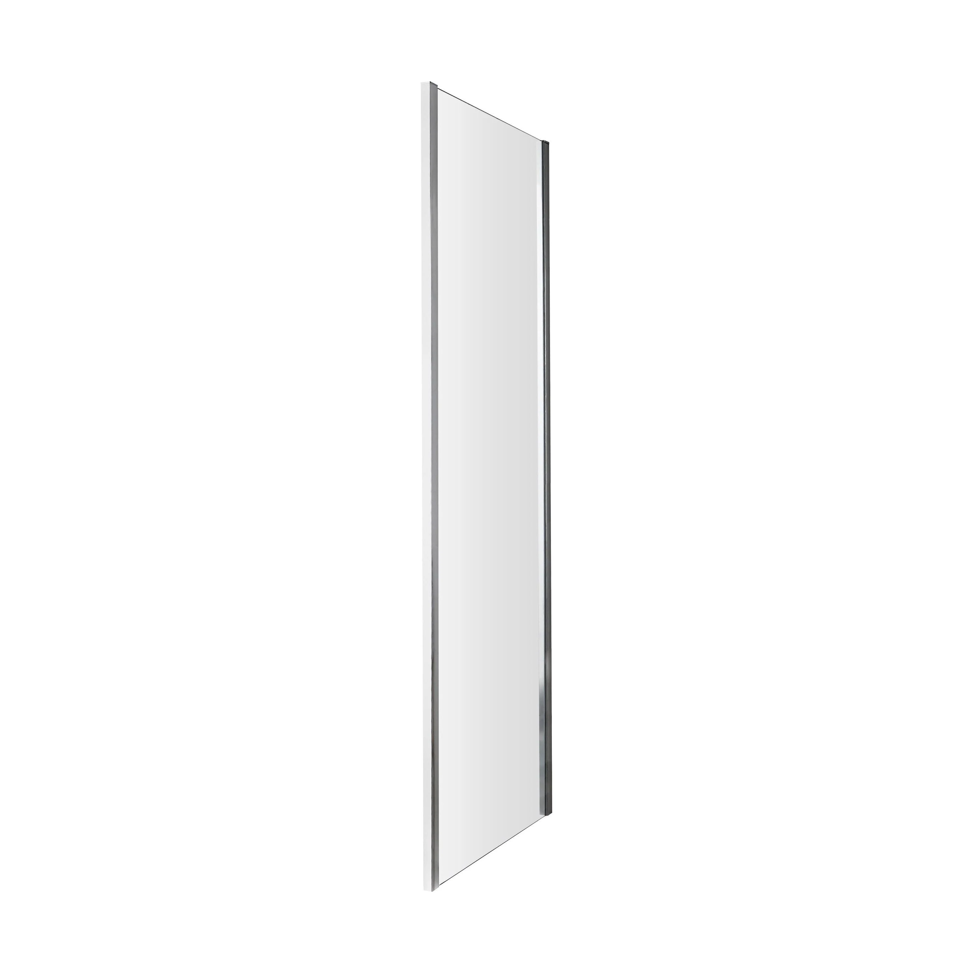 Contemporary 5mm Toughened Safety Glass Side Panel - 760mm - Chrome - Balterley