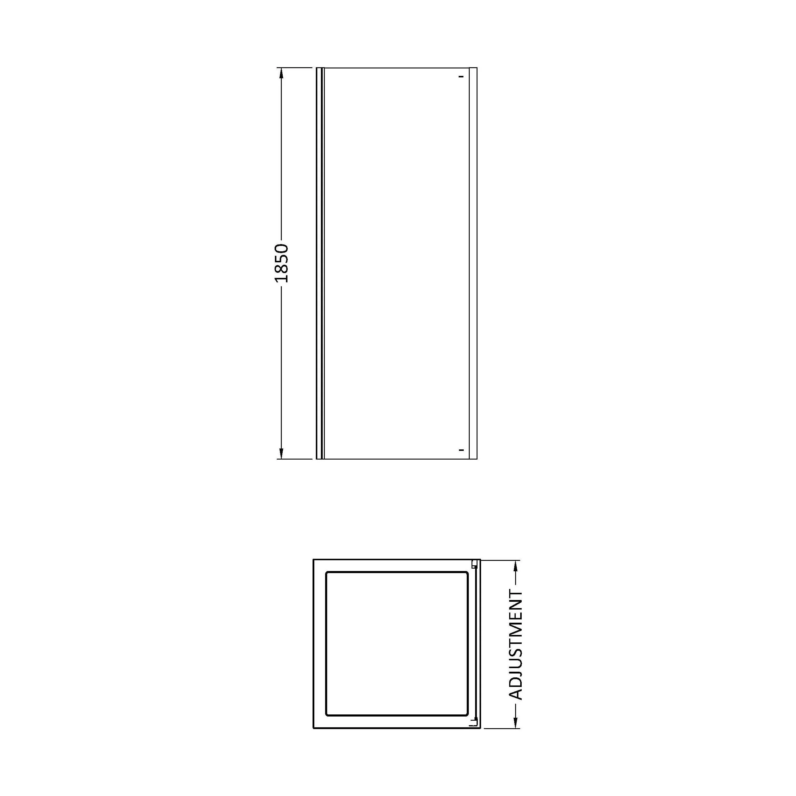 Contemporary 5mm Toughened Safety Glass Side Panel - 760mm - Chrome - Balterley - Image 2