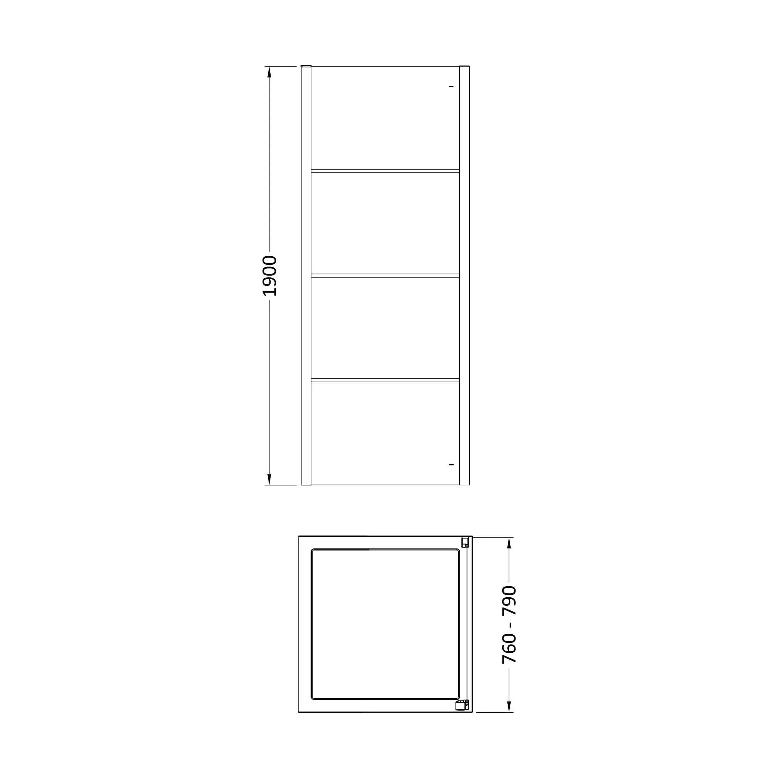 Kinver 8mm Toughened Safety Glass Shower Side Panel, Black - Image 3