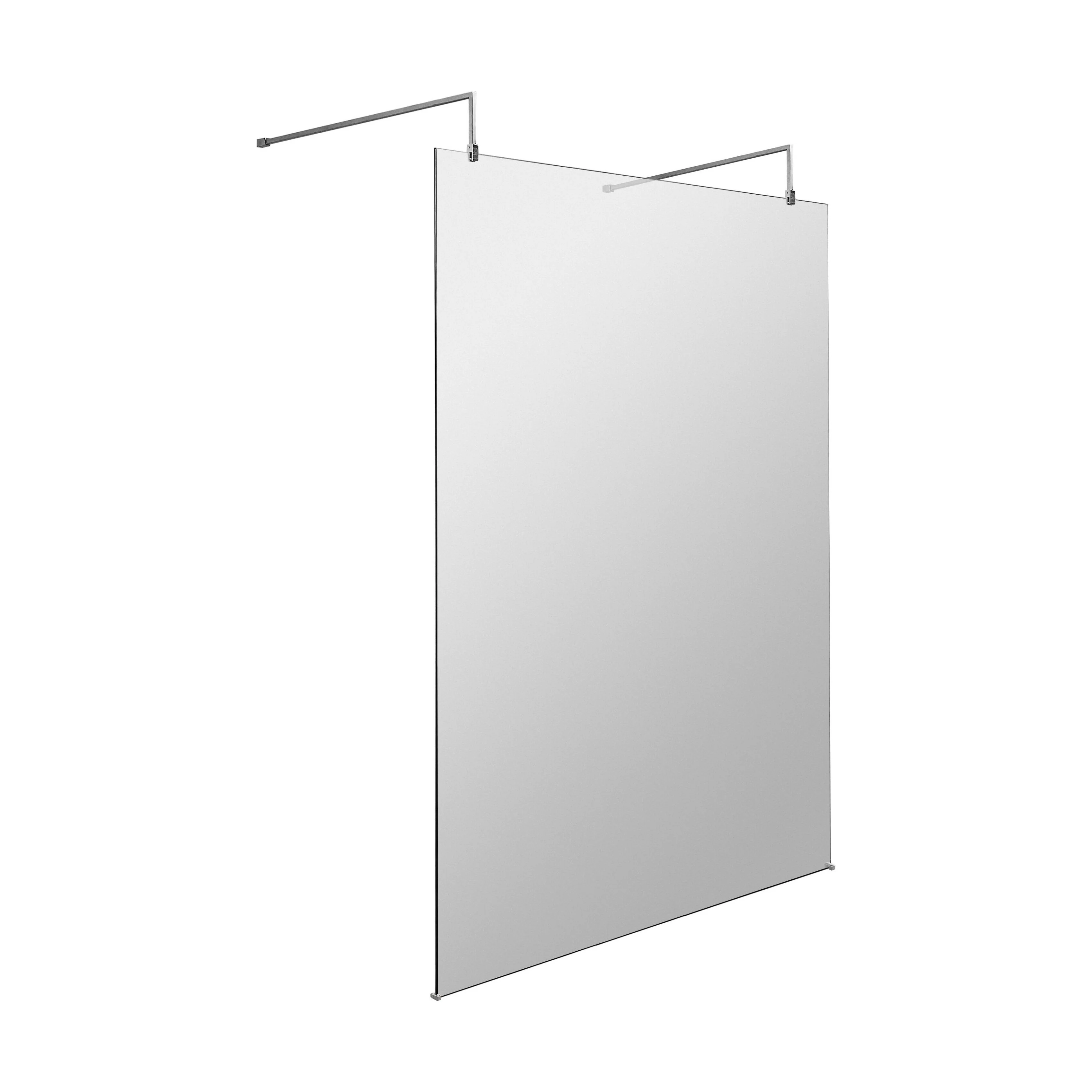Balterley Contemporary Bathroom 8mm Glass Wetroom Screen with Arms & Feet, Chrome Finish, 1950 x 698 x 14mm - Image 11