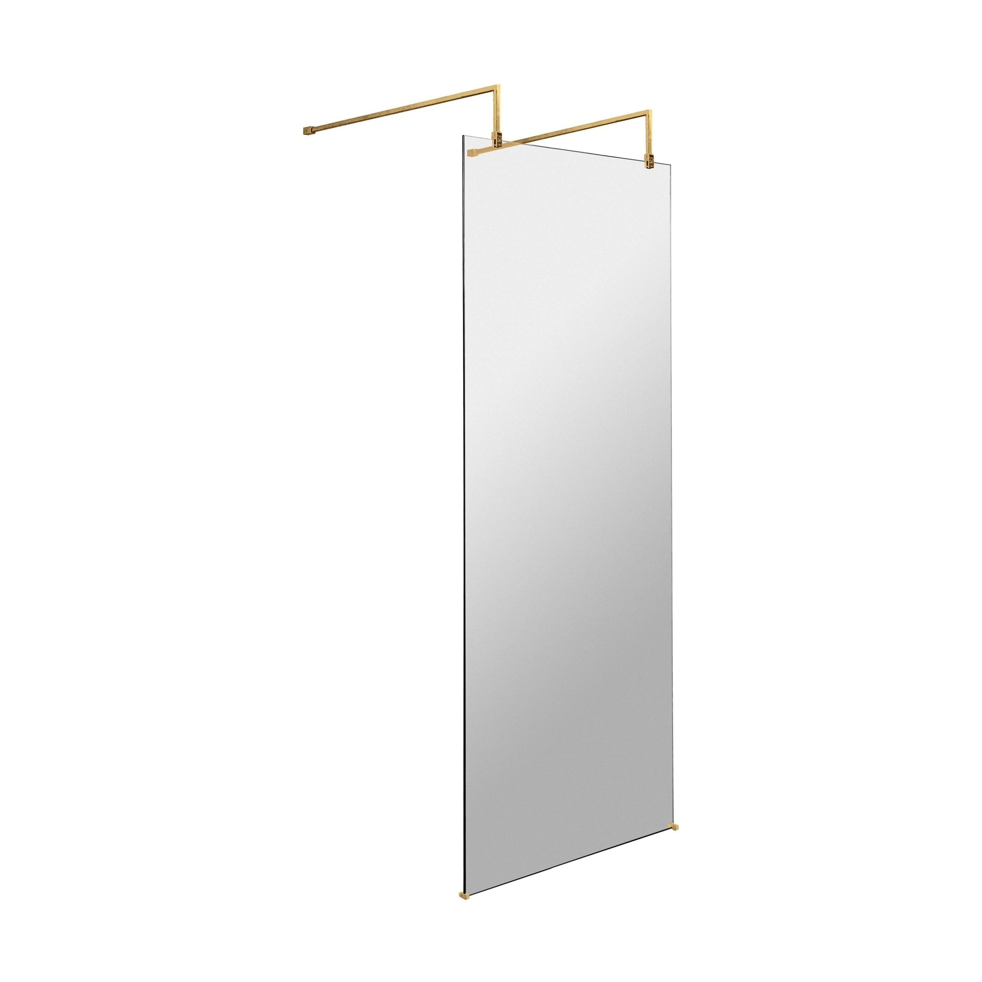 Balterley Contemporary Bathroom 8mm Glass Wetroom Screen with Arms & Feet, Chrome Finish, 1950 x 698 x 14mm - Image 16