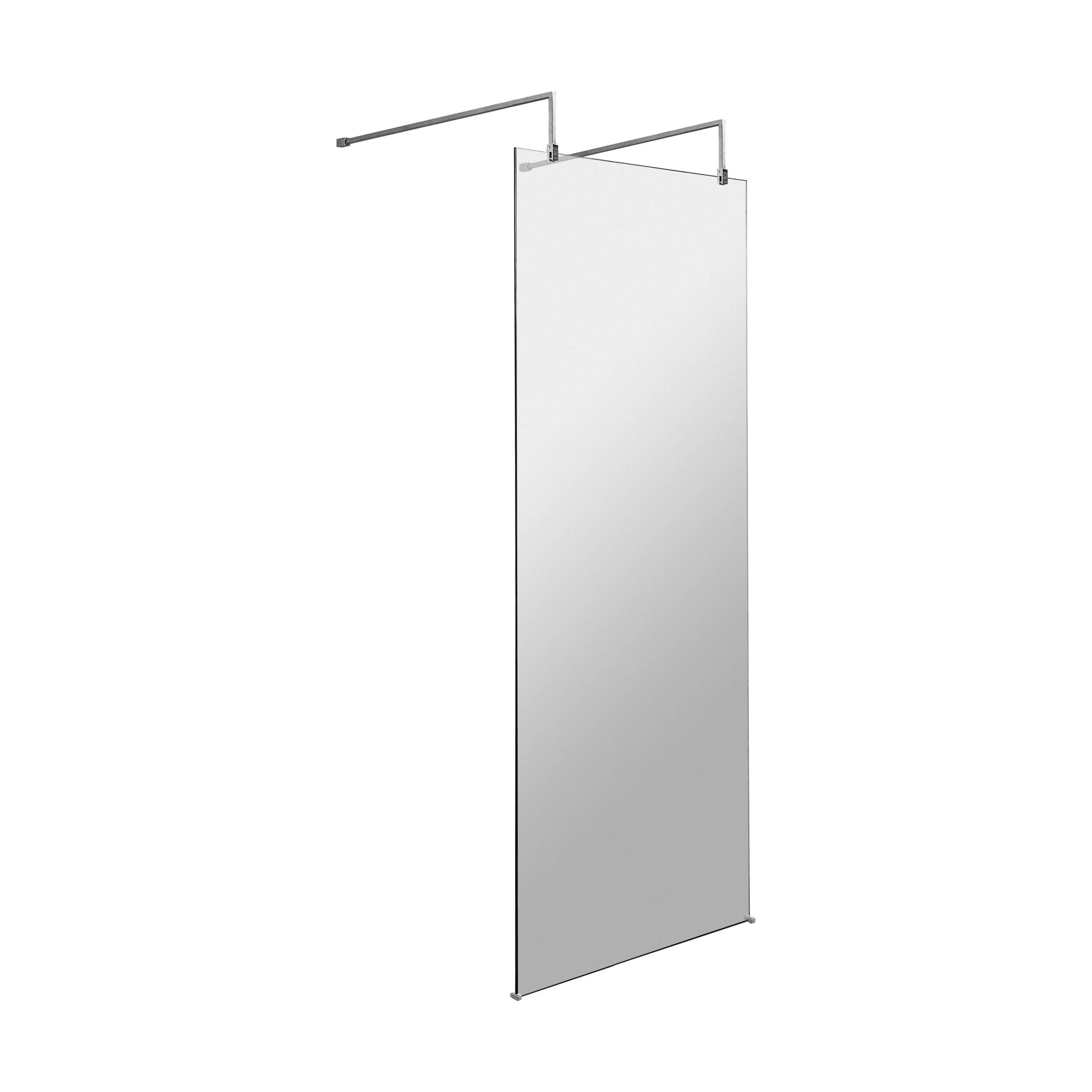 Balterley Contemporary Bathroom 8mm Glass Wetroom Screen with Arms & Feet, Chrome Finish, 1950 x 698 x 14mm - Image 17