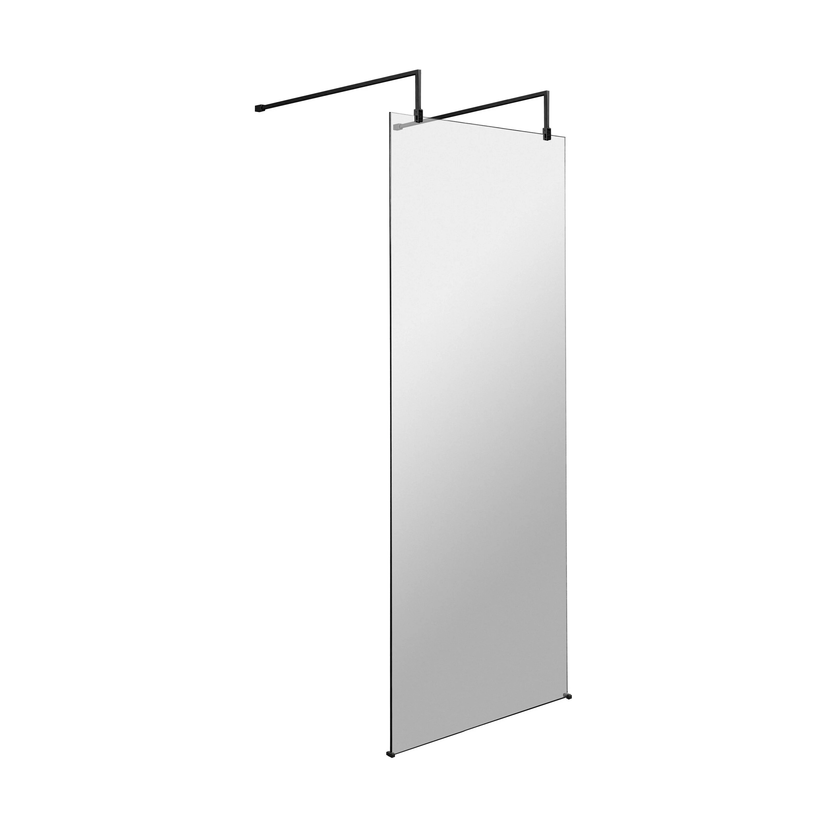 Balterley Contemporary Bathroom 8mm Glass Wetroom Screen with Arms & Feet, Chrome Finish, 1950 x 698 x 14mm - Image 18