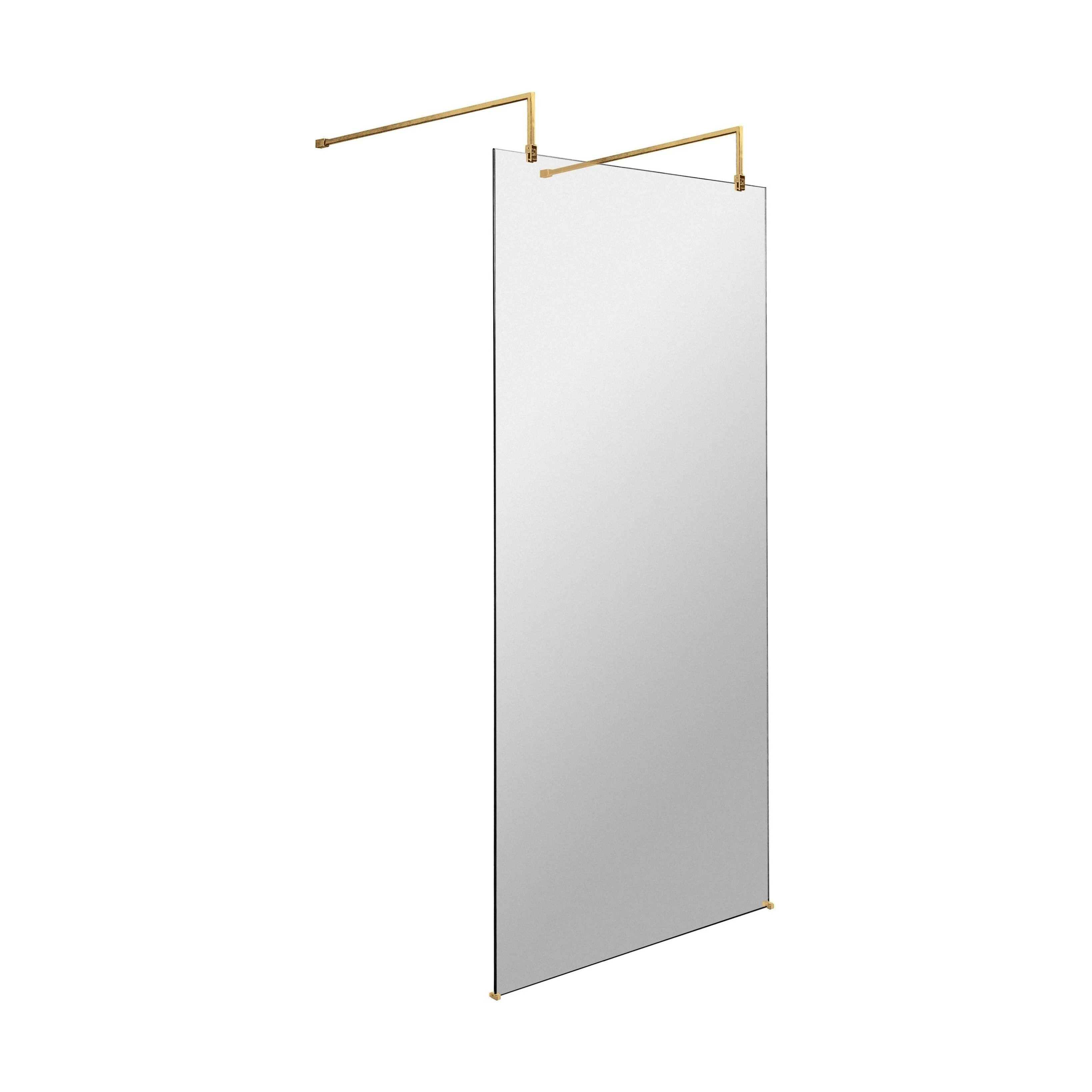 Balterley Contemporary Bathroom 8mm Glass Wetroom Screen with Arms & Feet, Chrome Finish, 1950 x 698 x 14mm - Image 22