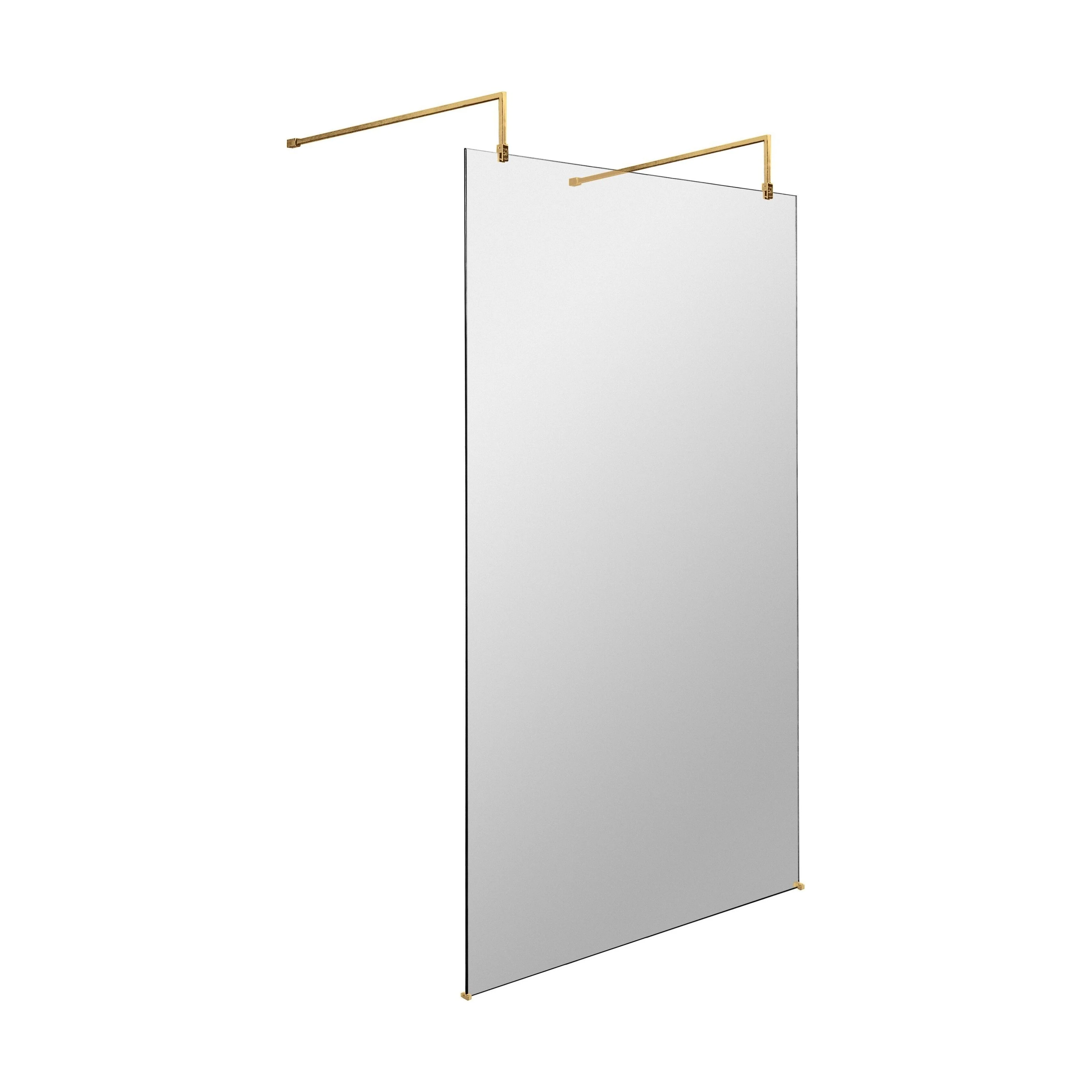 Balterley Contemporary Bathroom 8mm Glass Wetroom Screen with Arms & Feet, Chrome Finish, 1950 x 698 x 14mm - Image 4