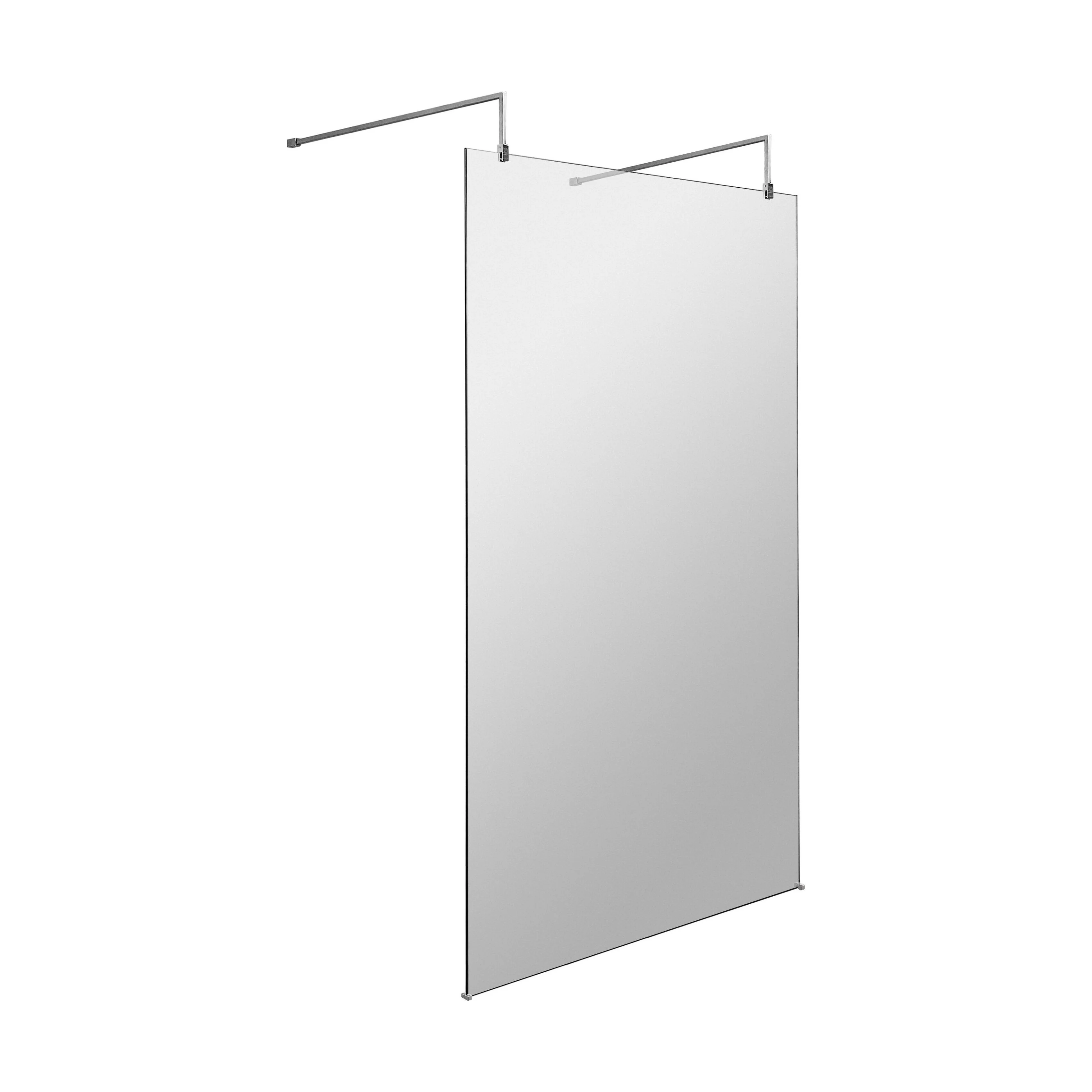 Balterley Contemporary Bathroom 8mm Glass Wetroom Screen with Arms & Feet, Chrome Finish, 1950 x 698 x 14mm - Image 8