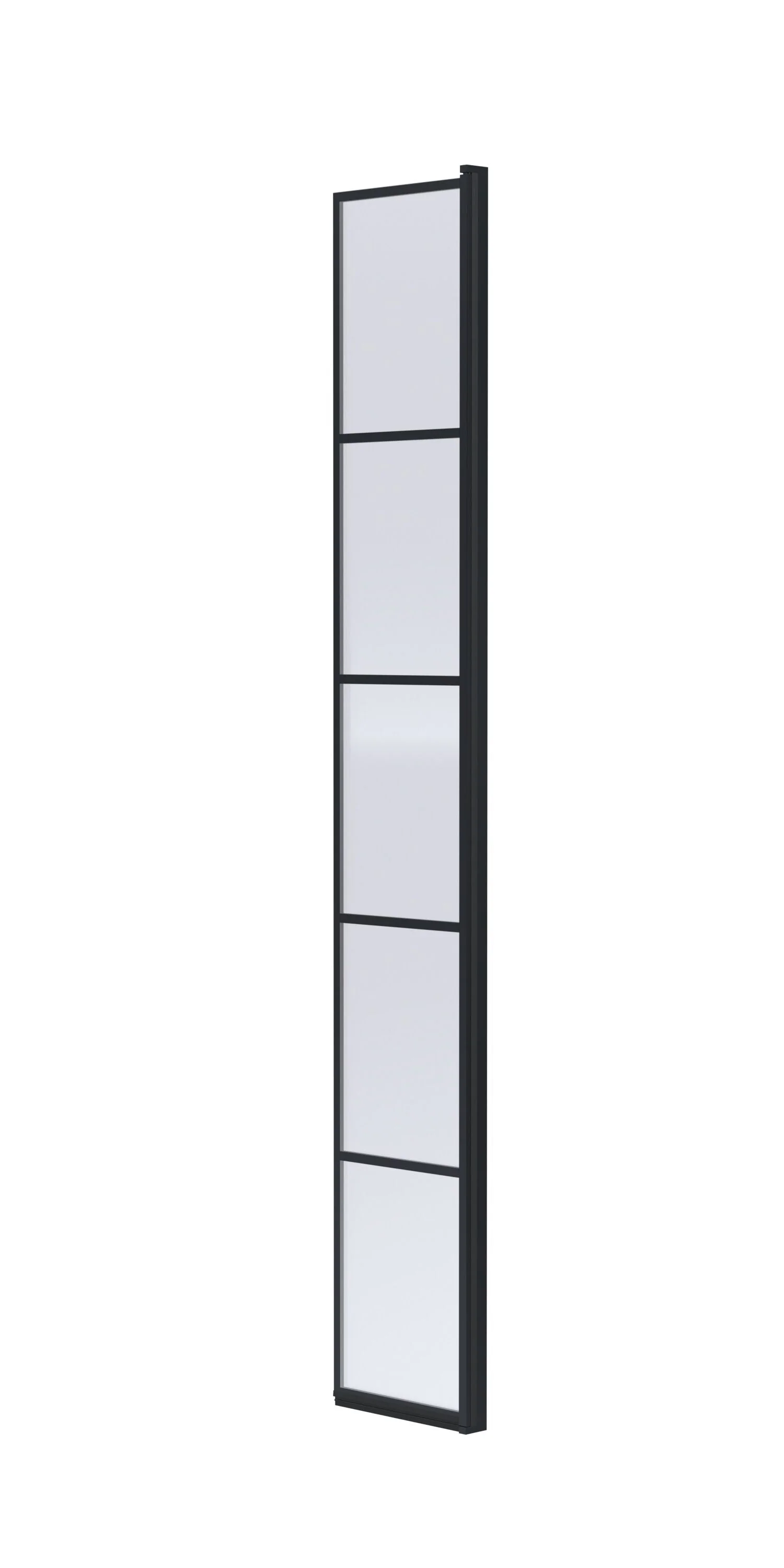 Balterley Contemporary Bathroom 8mm Glass Framed Wetroom Return Screen, Matt Black, 1950 x 322 x 27mm