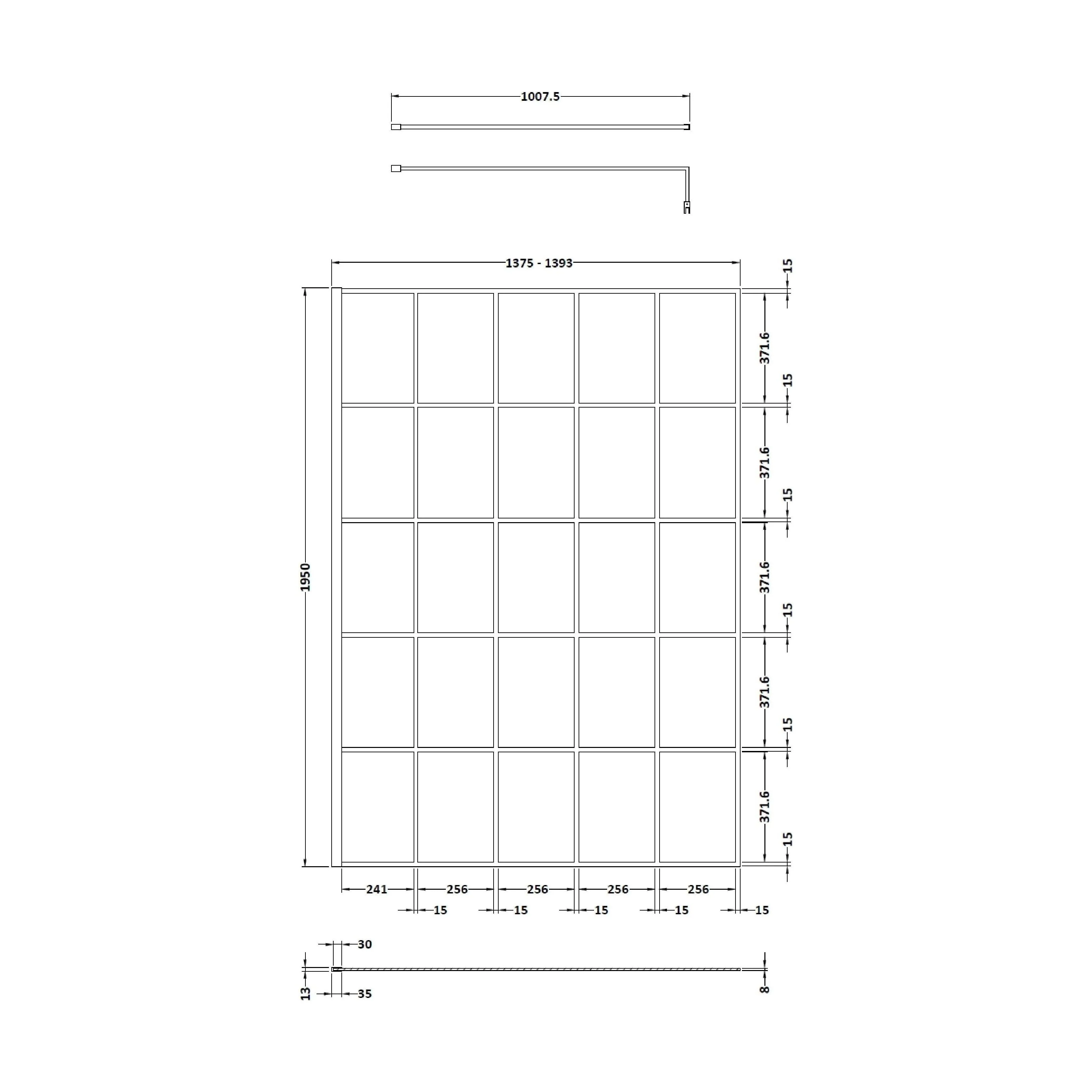 Balterley 8mm Toughened Safety Glass Black Framed Wetroom Screen - 760mm - Image 12