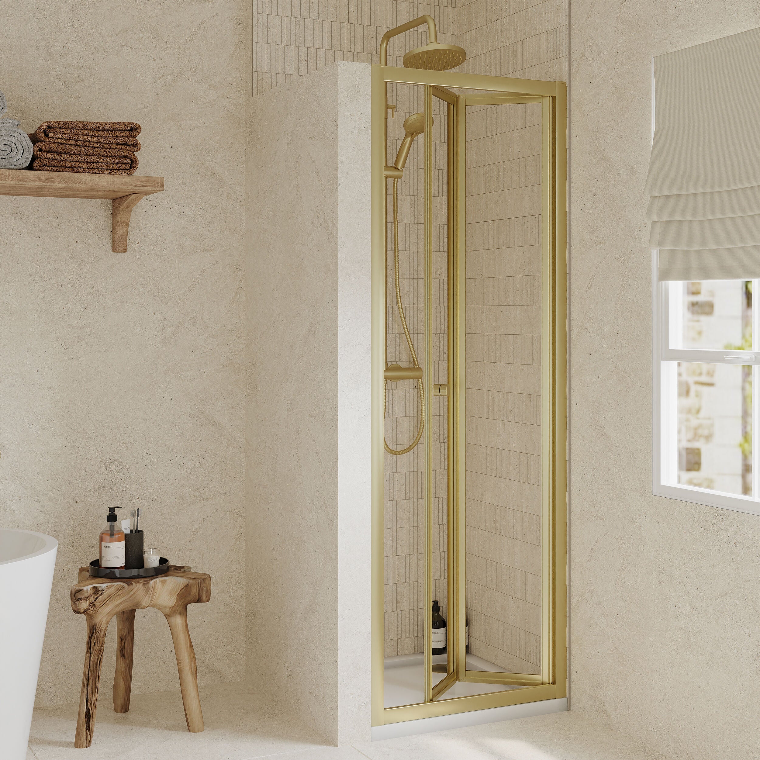 Almington 4mm Toughened Safety Glass Bi-Fold Shower Door, H: 1900mm, Choice of Size and Colour - Image 34