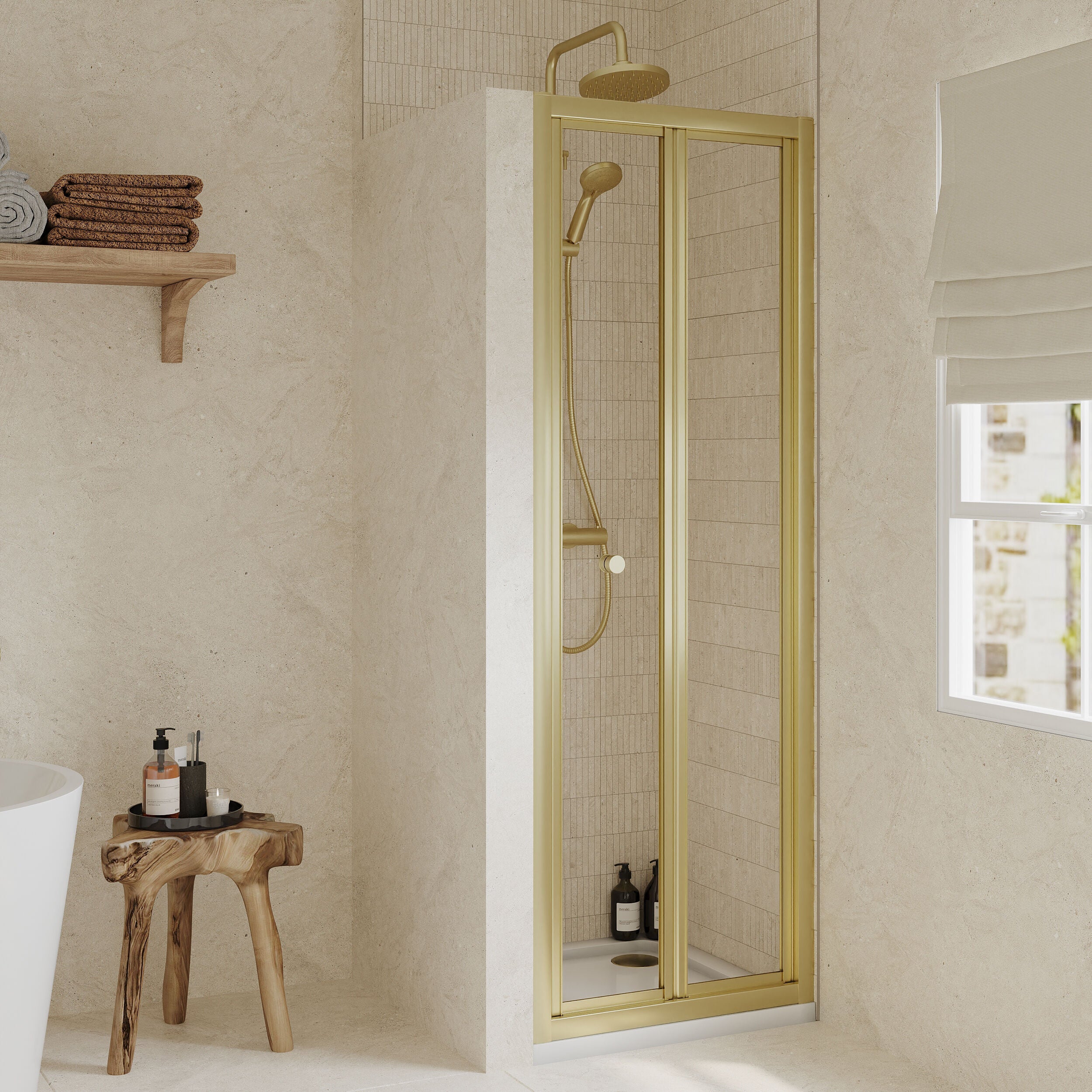 Almington 4mm Toughened Safety Glass Bi-Fold Shower Door, H: 1900mm, Choice of Size and Colour - Image 35