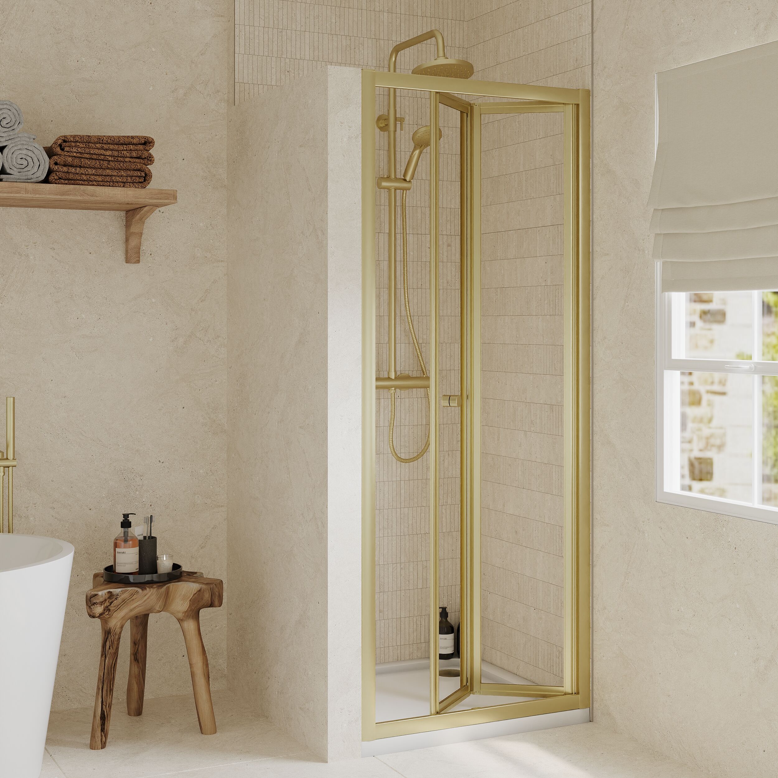 Almington 4mm Toughened Safety Glass Bi-Fold Shower Door, H: 1900mm, Choice of Size and Colour - Image 38