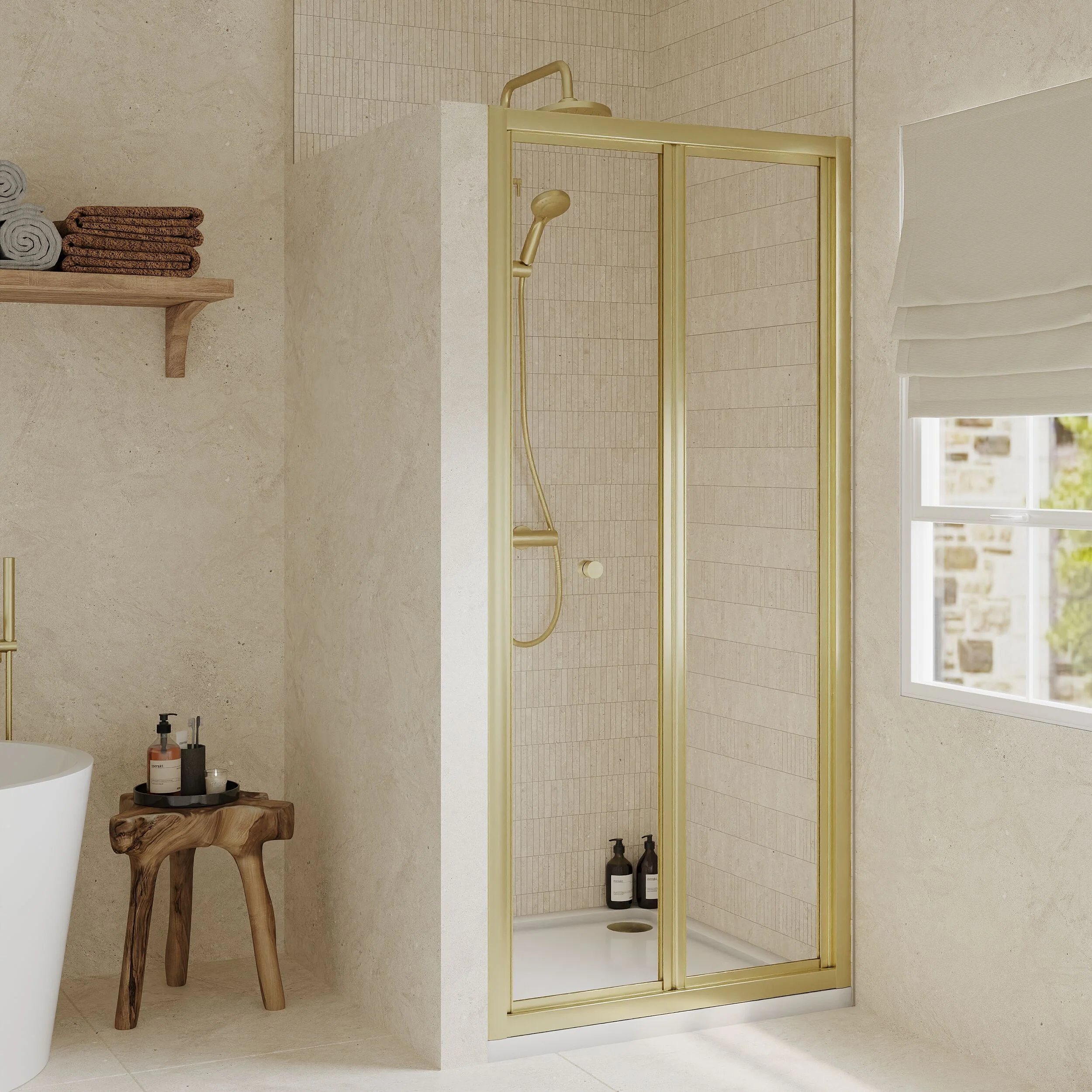 Almington 4mm Toughened Safety Glass Bi-Fold Shower Door, H: 1900mm, Choice of Size and Colour - Image 43