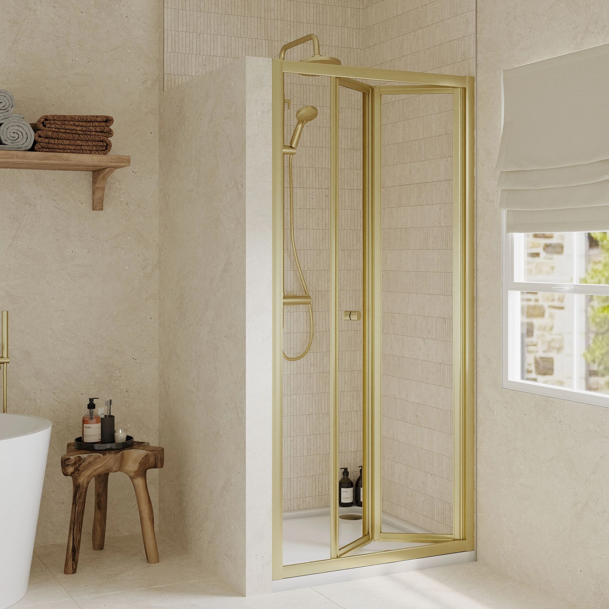 Almington 4mm Toughened Safety Glass Bi-Fold Shower Door, H: 1900mm, Choice of Size and Colour - Image 46