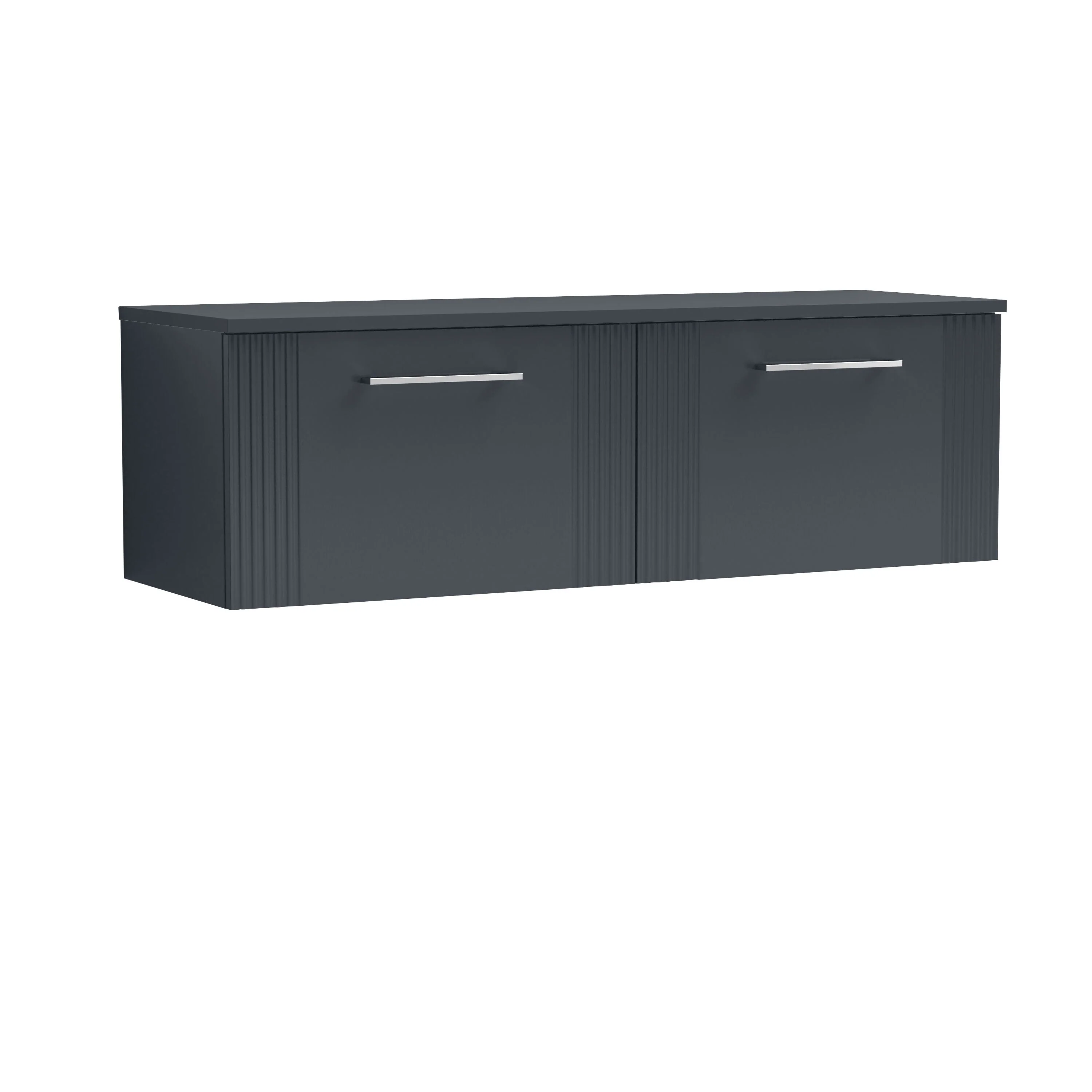 Belvide Retro Partial Fluted 1 Drawer Wall Hung Vanity Unit with Colour Coordinating Worktop, Choice of Colour - Image 3