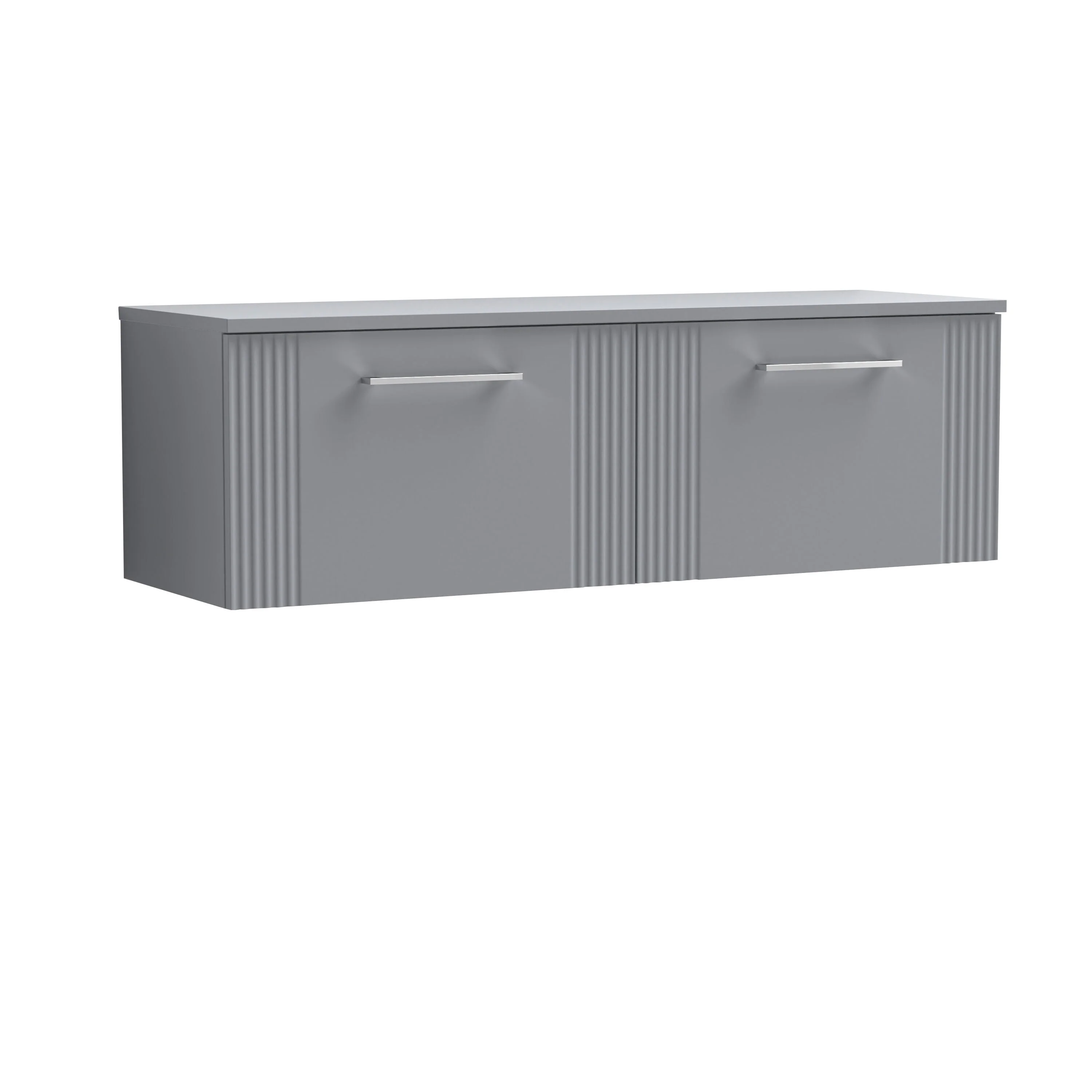 Belvide Retro Partial Fluted 1 Drawer Wall Hung Vanity Unit with Colour Coordinating Worktop, Choice of Colour - Image 5