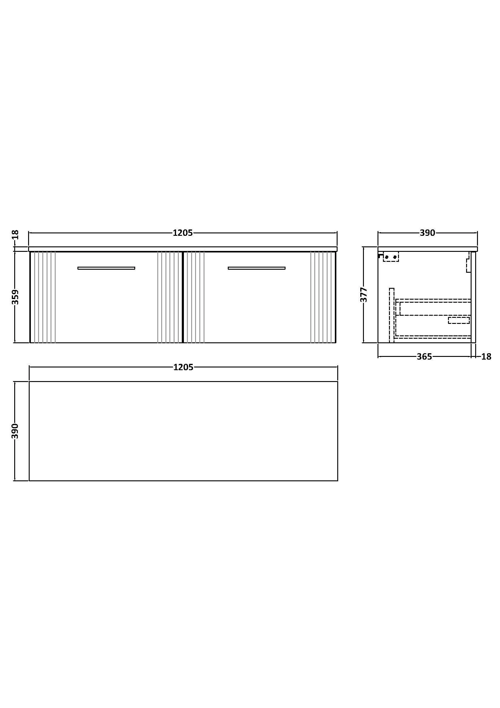 Belvide Retro Partial Fluted 1 Drawer Wall Hung Vanity Unit with Colour Coordinating Worktop, Choice of Colour - Image 8
