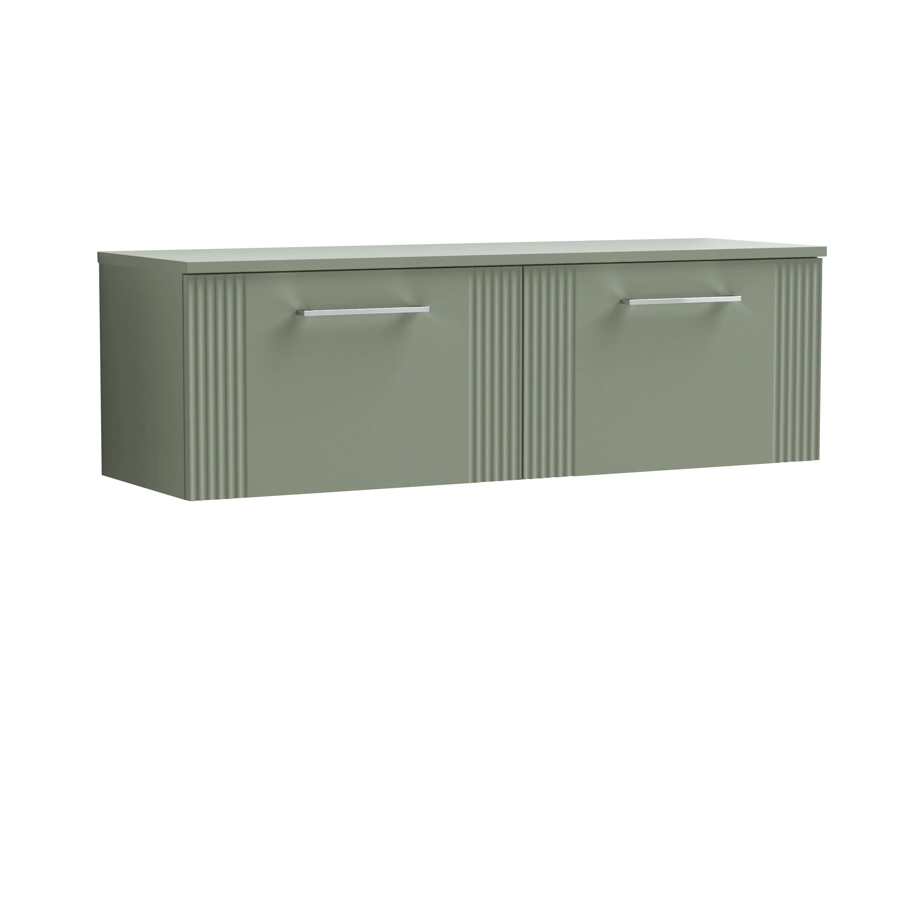Belvide Retro Partial Fluted 1 Drawer Wall Hung Vanity Unit with Colour Coordinating Worktop, Choice of Colour - Image 9