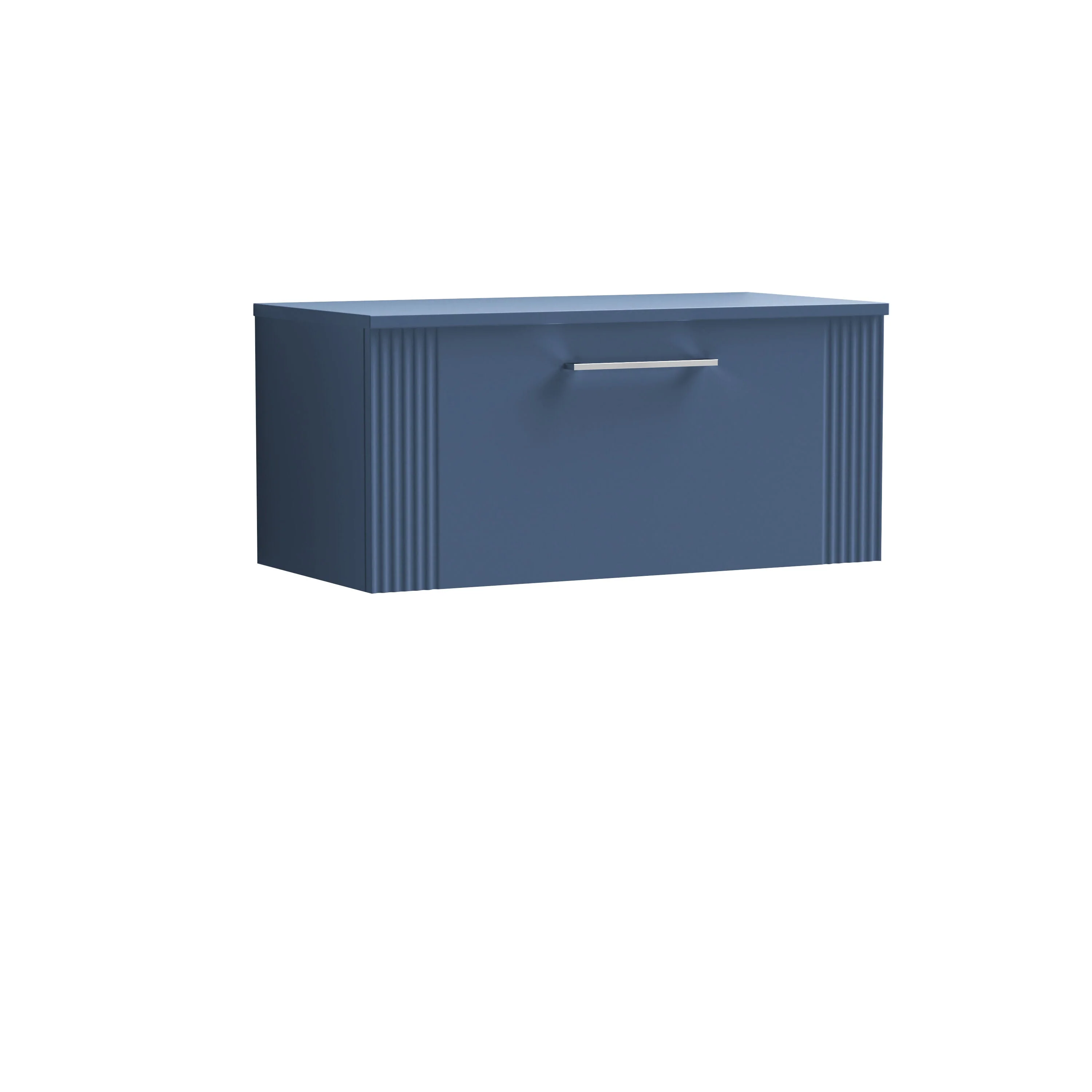 Belvide Retro Partial Fluted 1 Drawer Wall Hung Vanity Unit with Colour Coordinating Worktop, Choice of Size and Colour - Image 18