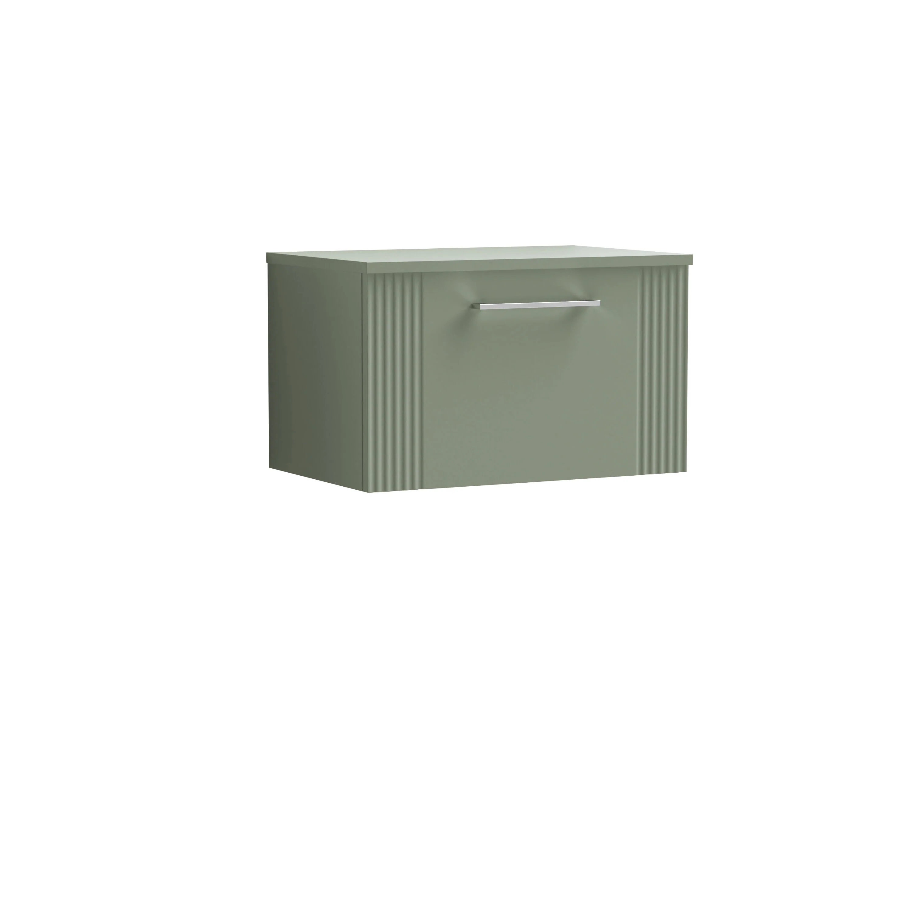 Belvide Retro Partial Fluted 1 Drawer Wall Hung Vanity Unit with Colour Coordinating Worktop, Choice of Size and Colour - Image 20