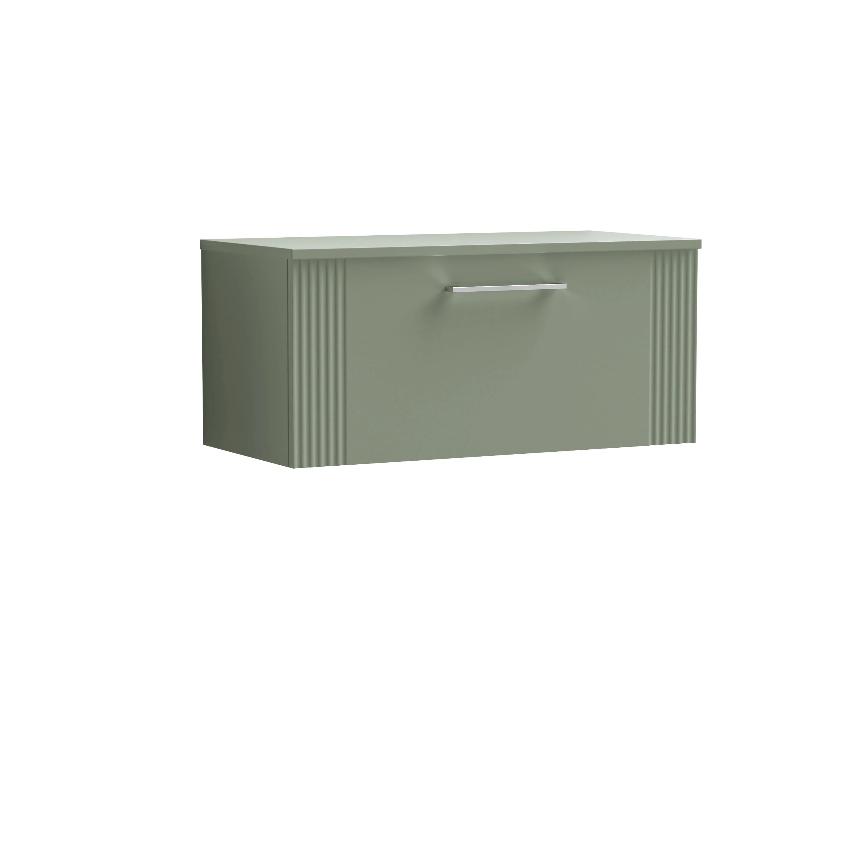 Belvide Retro Partial Fluted 1 Drawer Wall Hung Vanity Unit with Colour Coordinating Worktop, Choice of Size and Colour - Image 22
