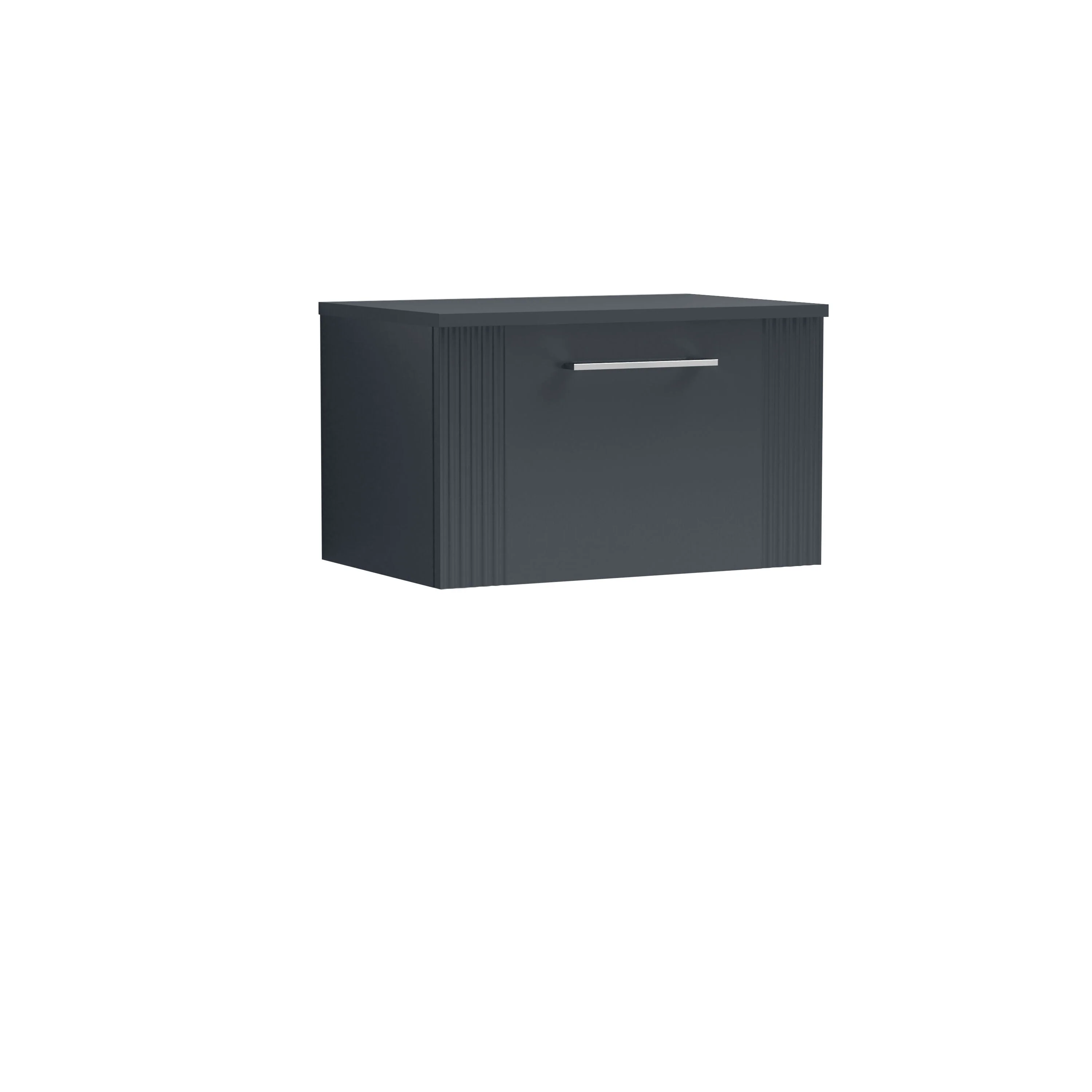 Belvide Retro Partial Fluted 1 Drawer Wall Hung Vanity Unit with Colour Coordinating Worktop, Choice of Size and Colour - Image 5
