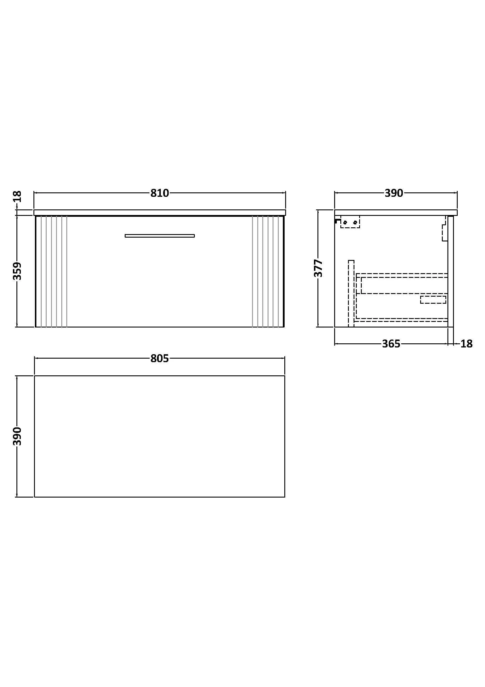 Belvide Retro Partial Fluted 1 Drawer Wall Hung Vanity Unit with Colour Coordinating Worktop, Choice of Size and Colour - Image 8