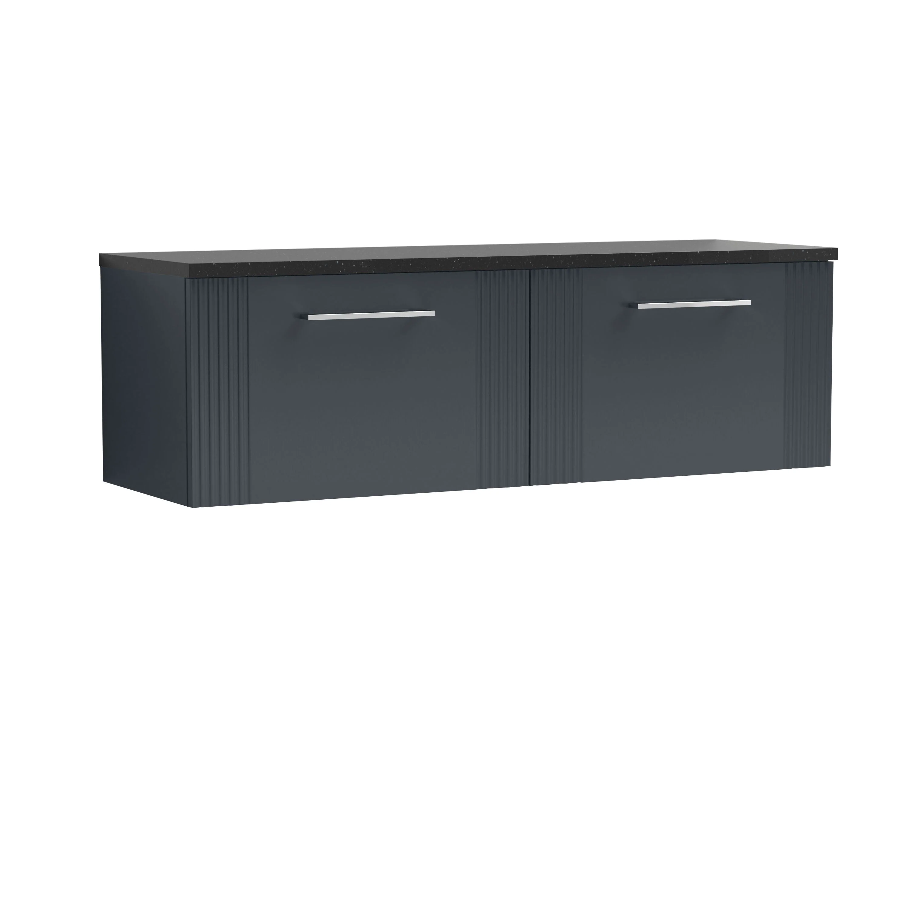 Belvide Retro Partial Fluted 1 Drawer Wall Hung Vanity Unit with Sparkling Black Laminate Worktop, Choice of Colour - Image 3