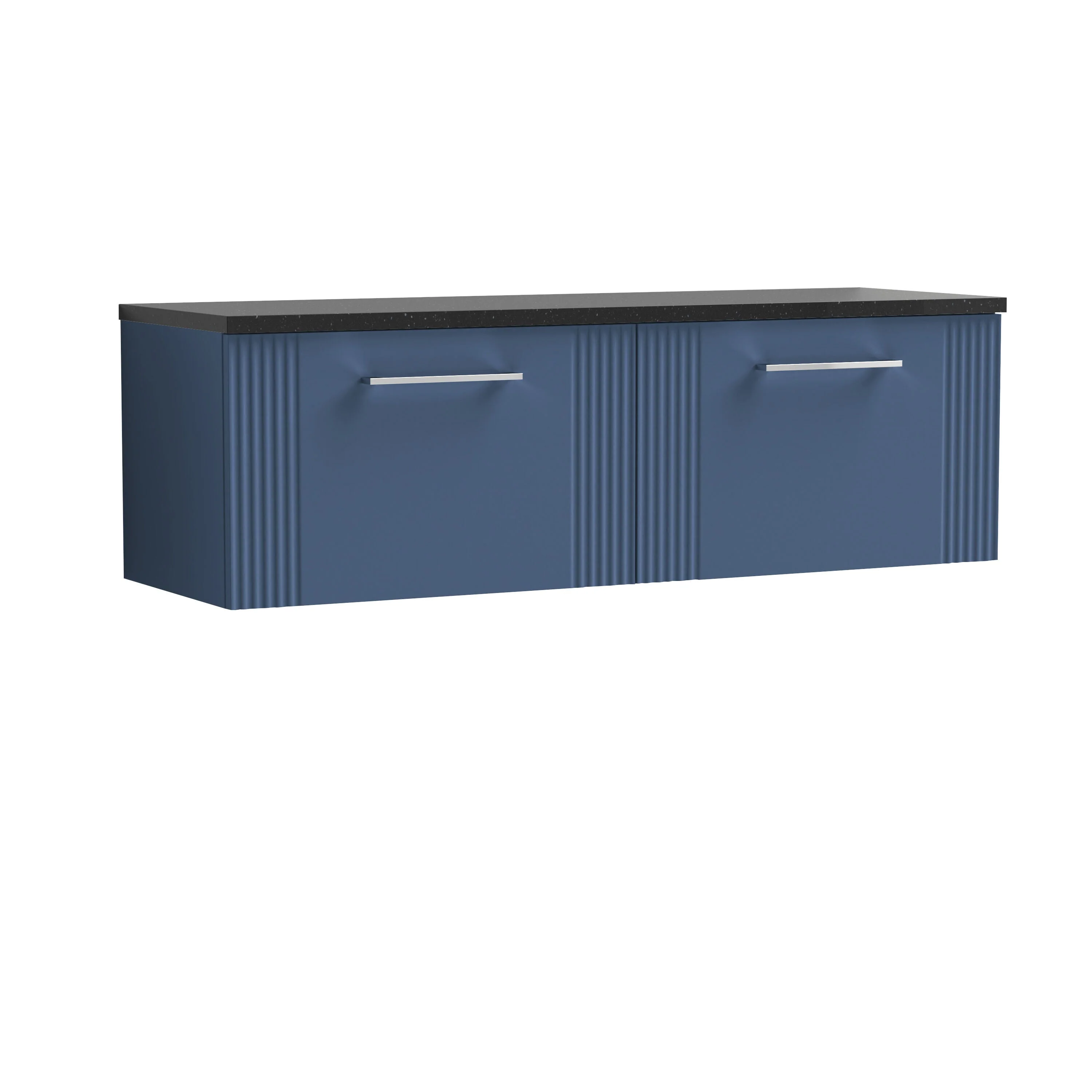 Belvide Retro Partial Fluted 1 Drawer Wall Hung Vanity Unit with Sparkling Black Laminate Worktop, Choice of Colour - Image 7