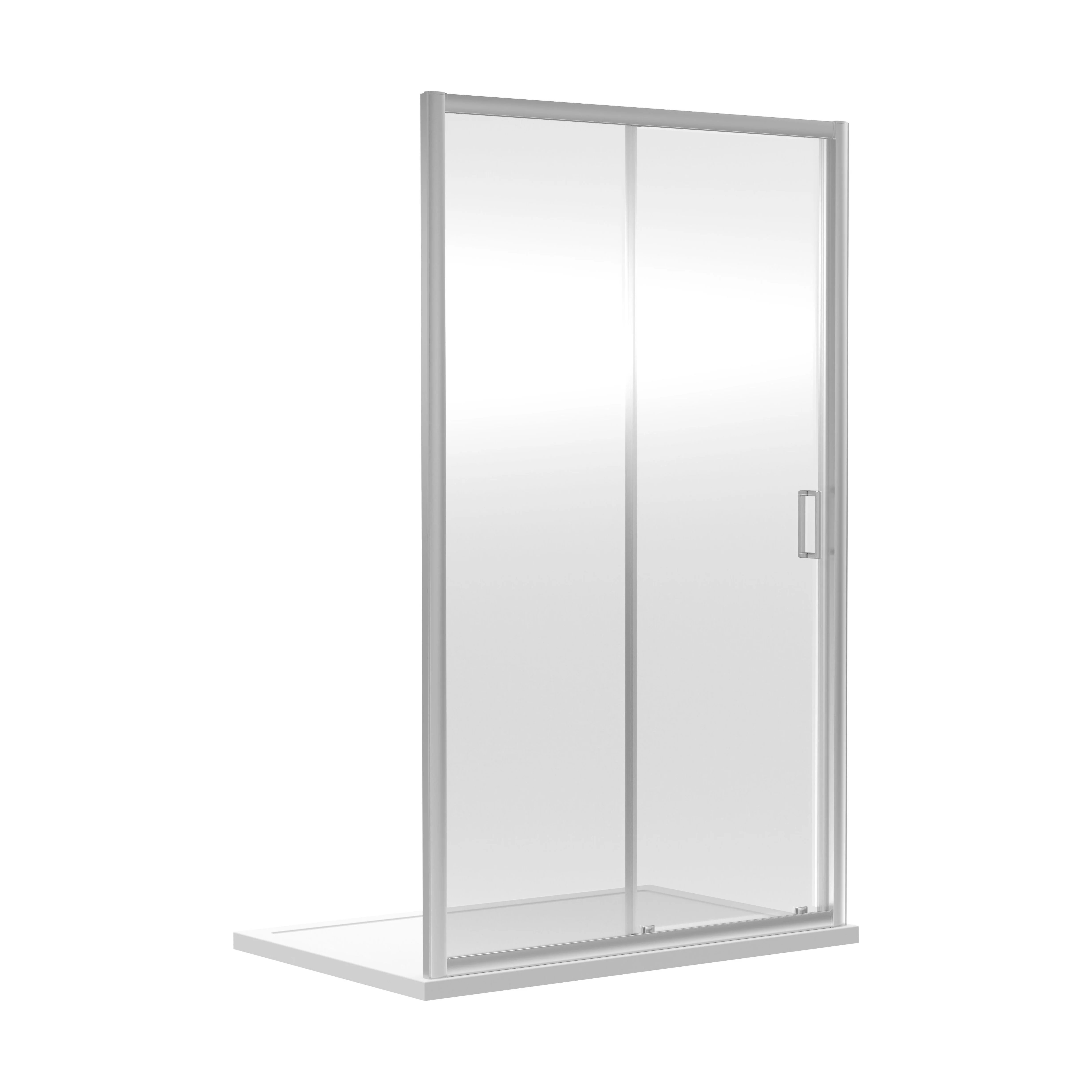 6mm Toughened Safety Glass Reversible Sliding Shower Door - 1400mm - Chrome
