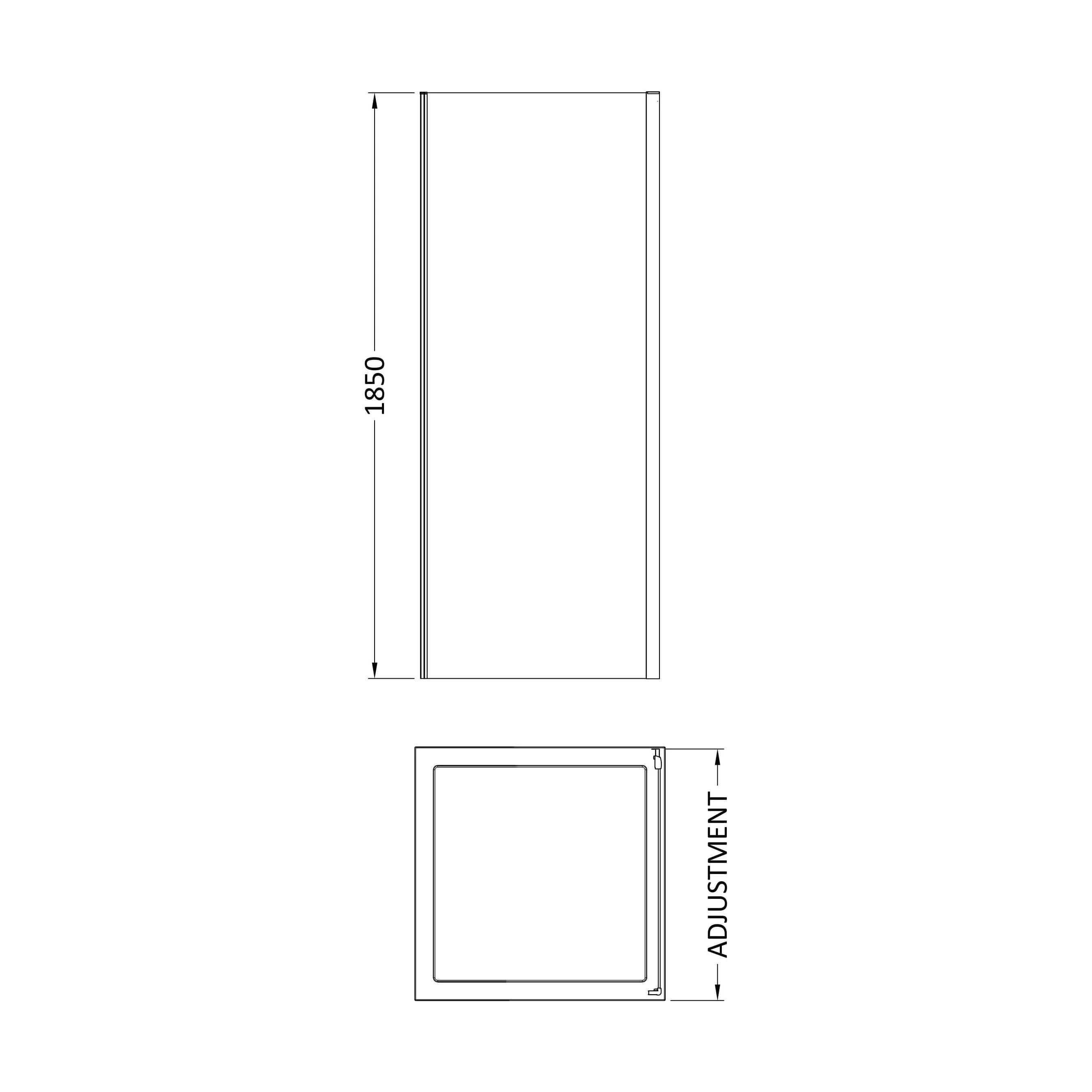 6mm Toughened Safety Glass Reversible Shower Side Panel - 900mm - Brushed Brass - Image 2