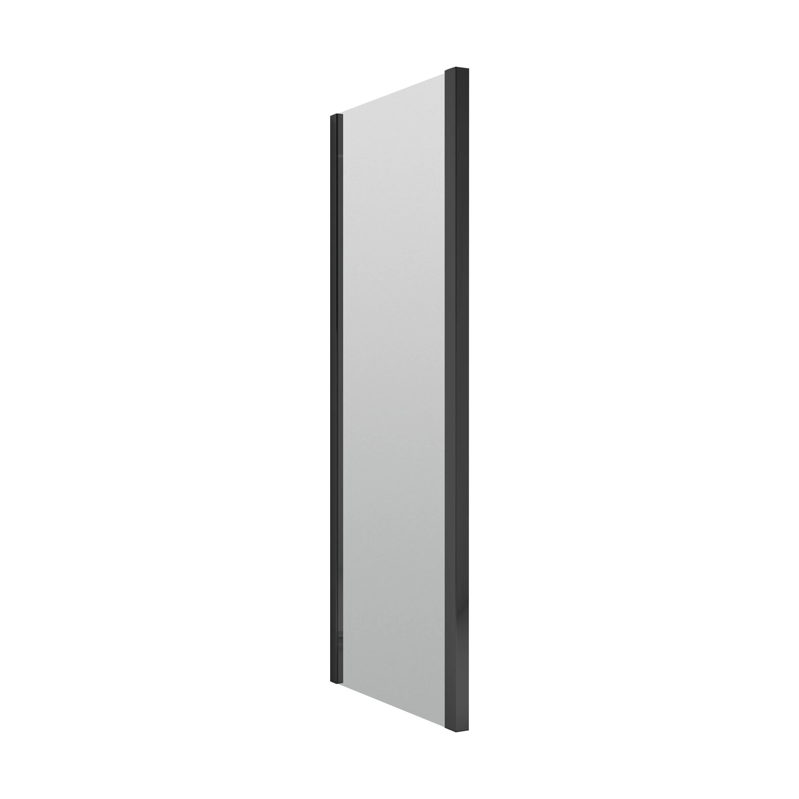 Ruwa 6mm Toughened Safety Glass Reversible Shower Side Panel - 900mm - Black