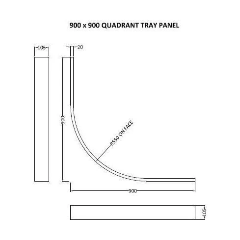 Shower Tray Leg Set & Plinth Kit - Slate Grey - 900mm x 900mm Panel - Image 2