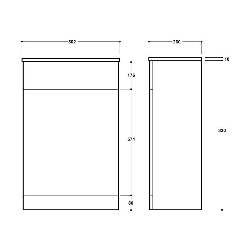 Balterley Square Floor Standing WC Back to Wall Toilet Unit, 500mm, Green - Image 2