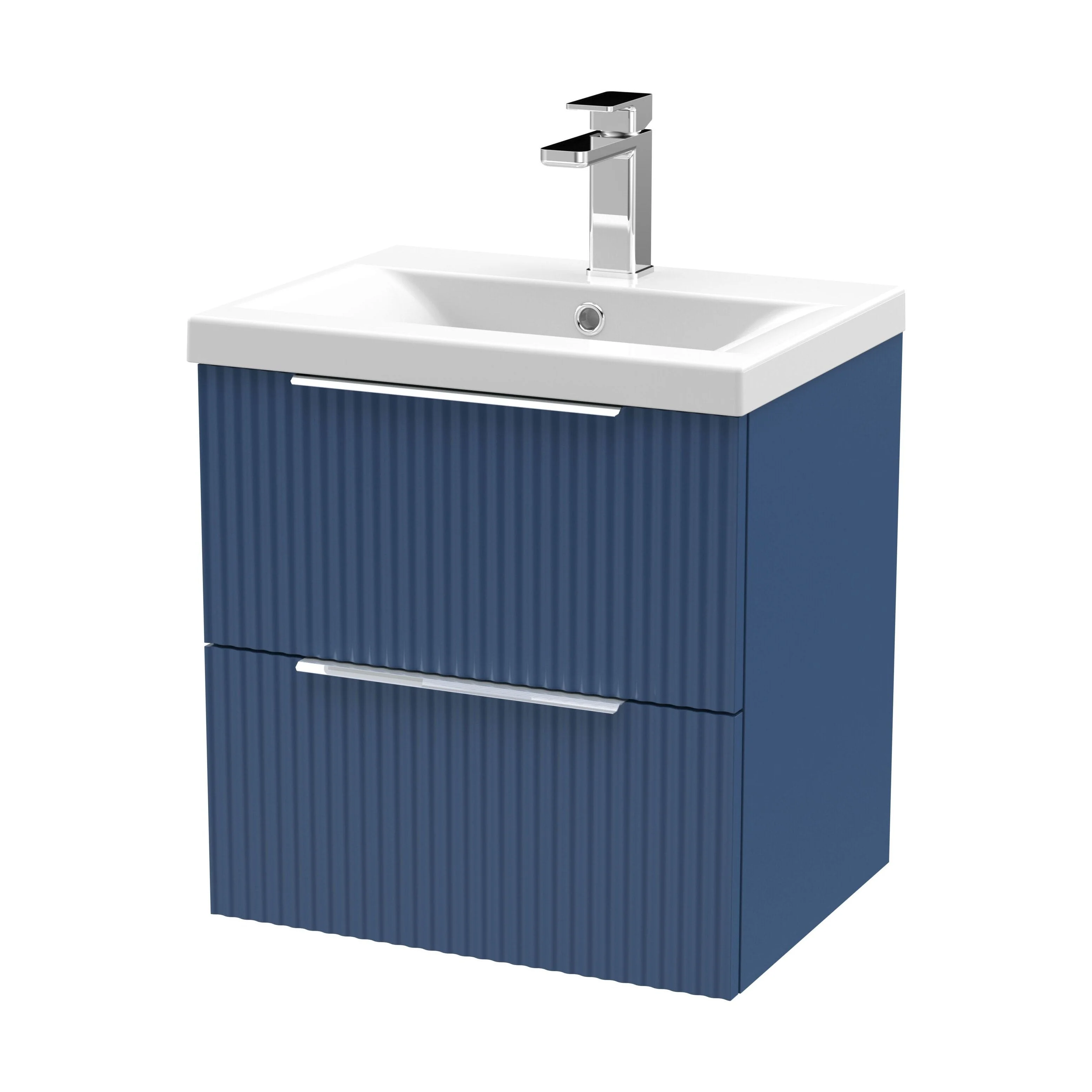 Tixall Fluted Front Wall Hung Vanity Basin Unit 800mm - 2 Drawer - Image 113
