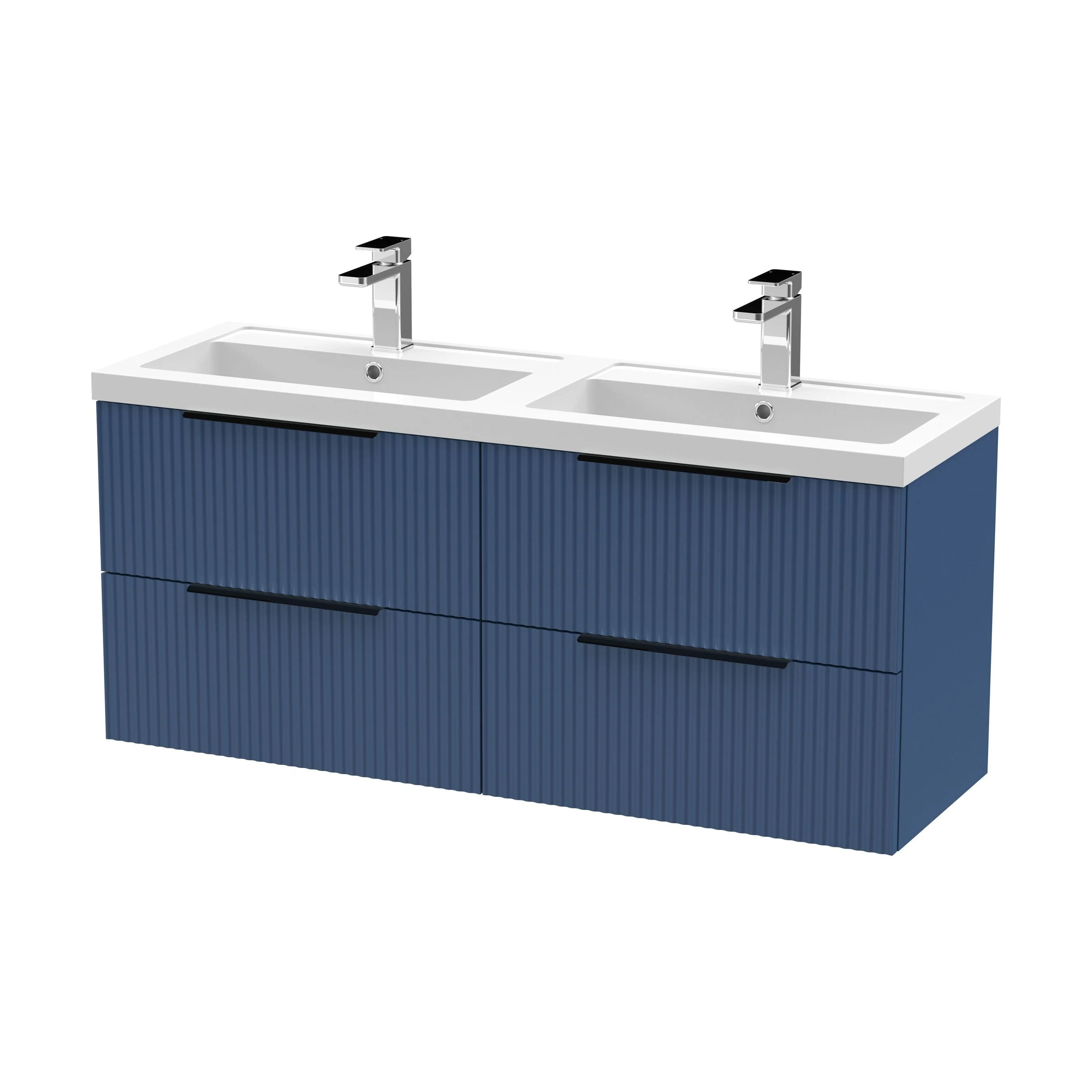 Tixall Fluted Front Wall Hung Vanity Basin Unit 800mm - 2 Drawer - Image 120