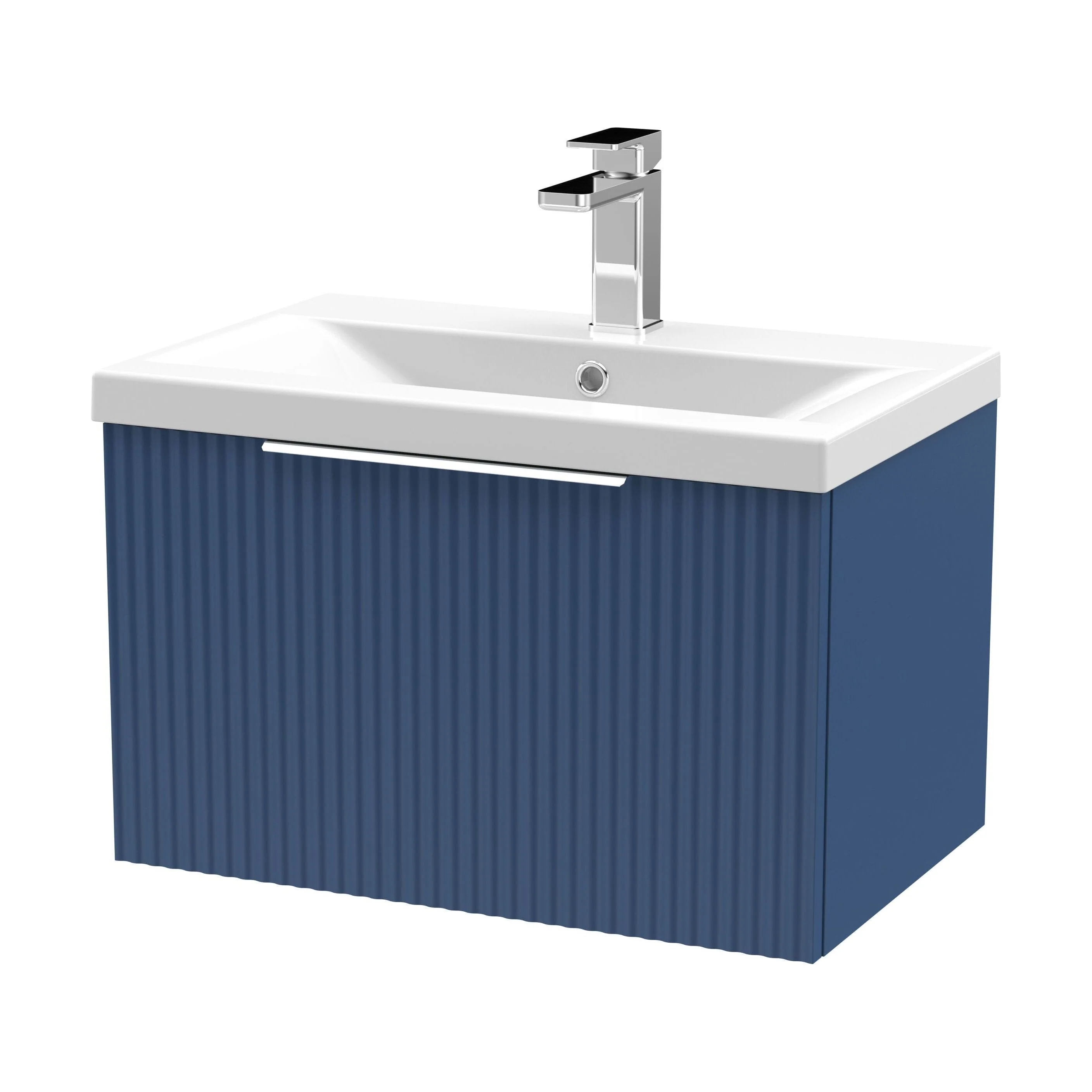 Tixall Fluted Front Wall Hung Vanity Basin Unit 800mm - 2 Drawer - Image 122