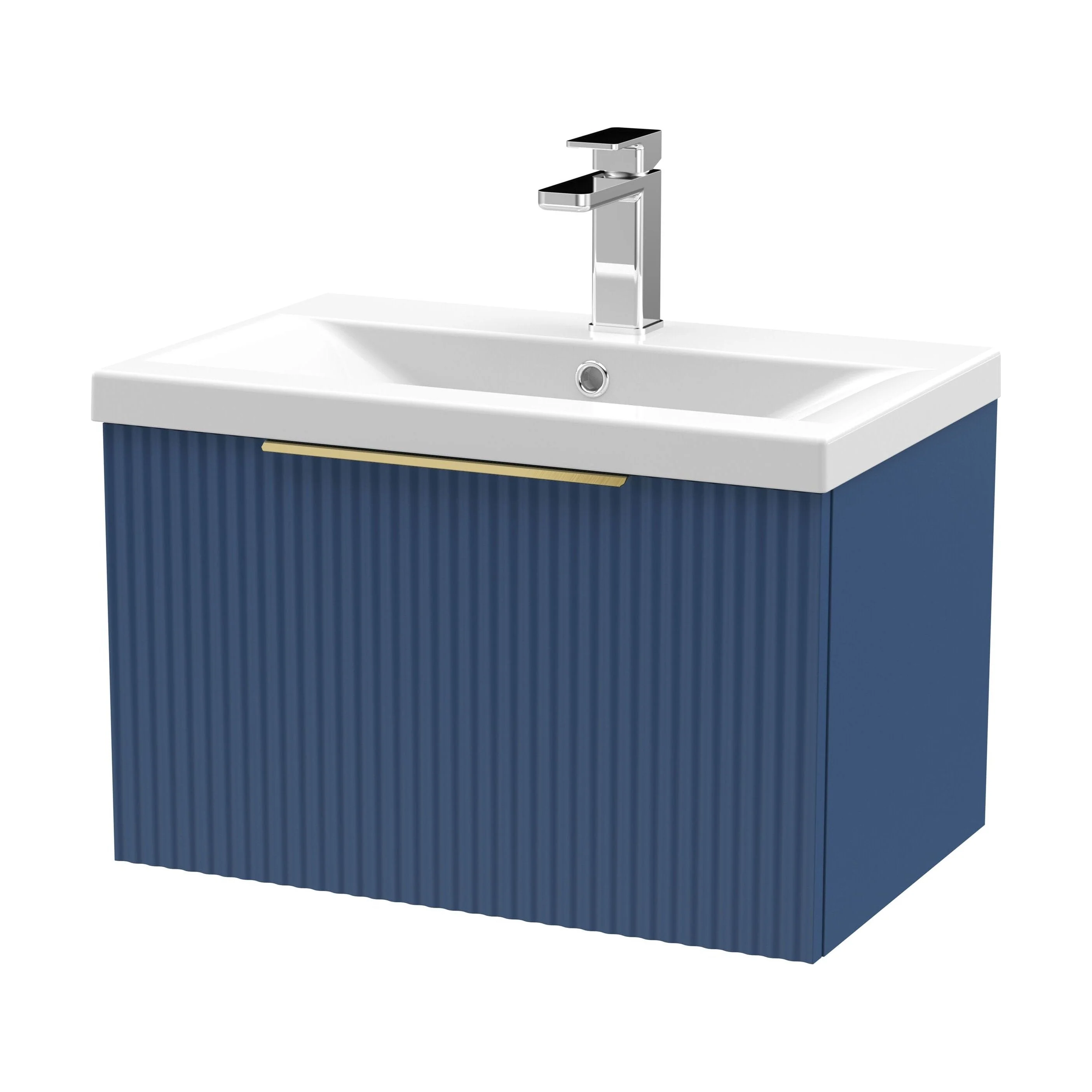 Tixall Fluted Front Wall Hung Vanity Basin Unit 800mm - 2 Drawer - Image 124