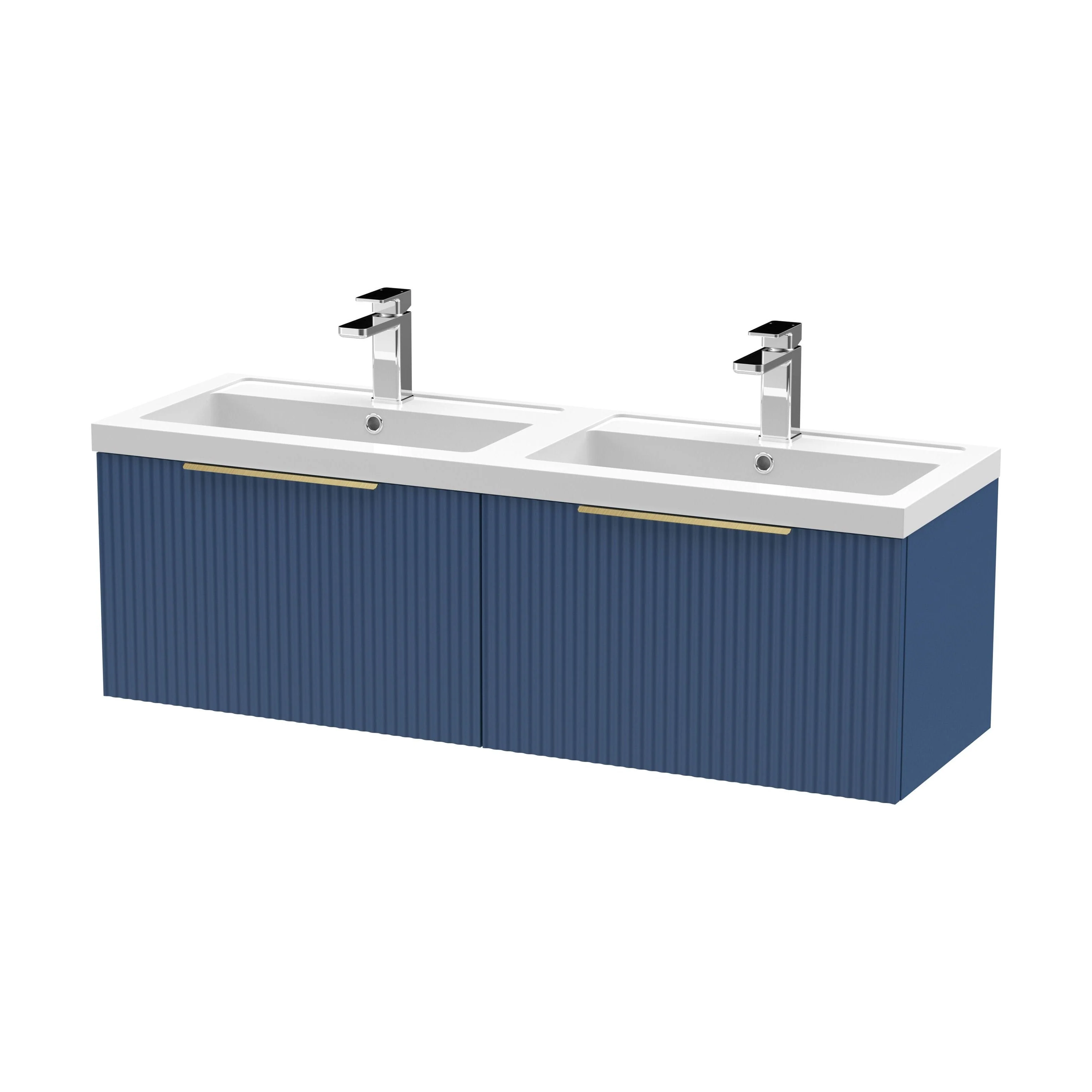 Tixall Fluted Front Wall Hung Vanity Basin Unit 800mm - 2 Drawer - Image 127