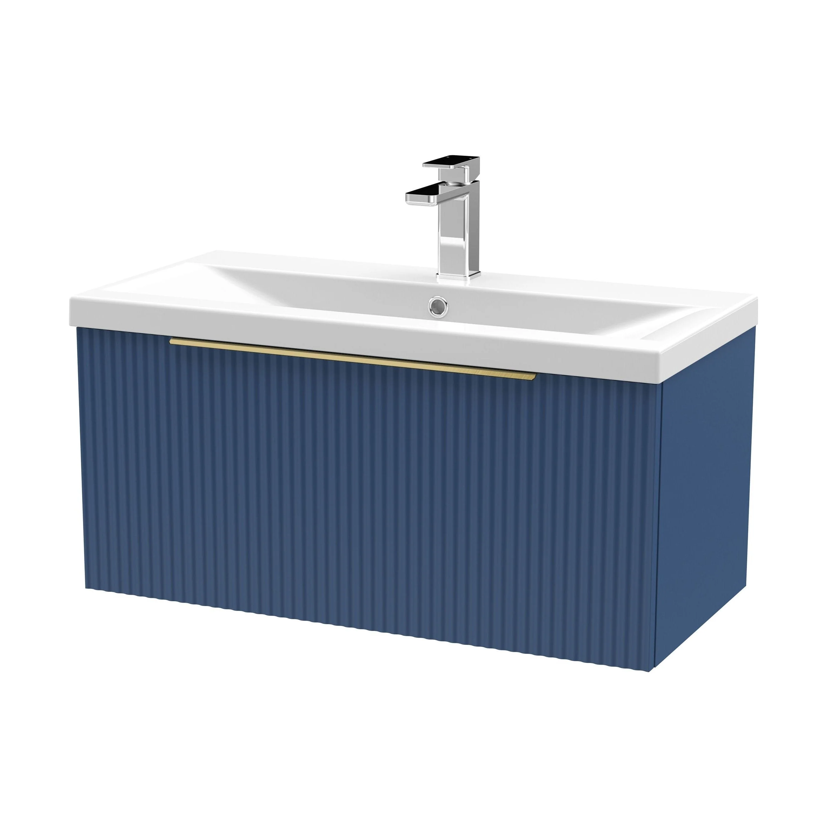 Tixall Fluted Front Wall Hung Vanity Basin Unit 800mm - 2 Drawer - Image 133