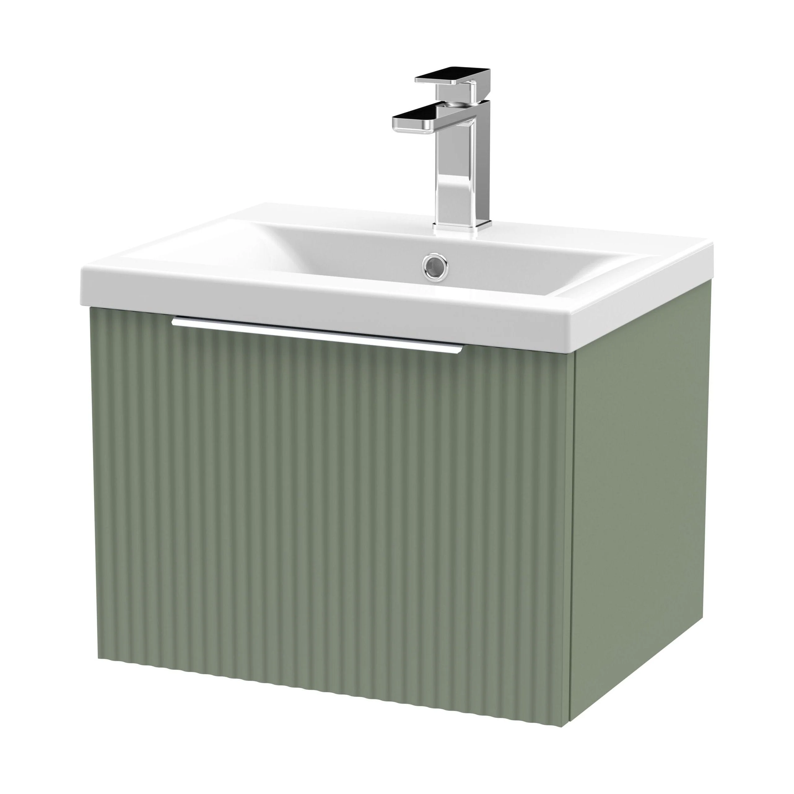 Tixall Fluted Front Wall Hung Vanity Basin Unit 800mm - 2 Drawer - Image 134