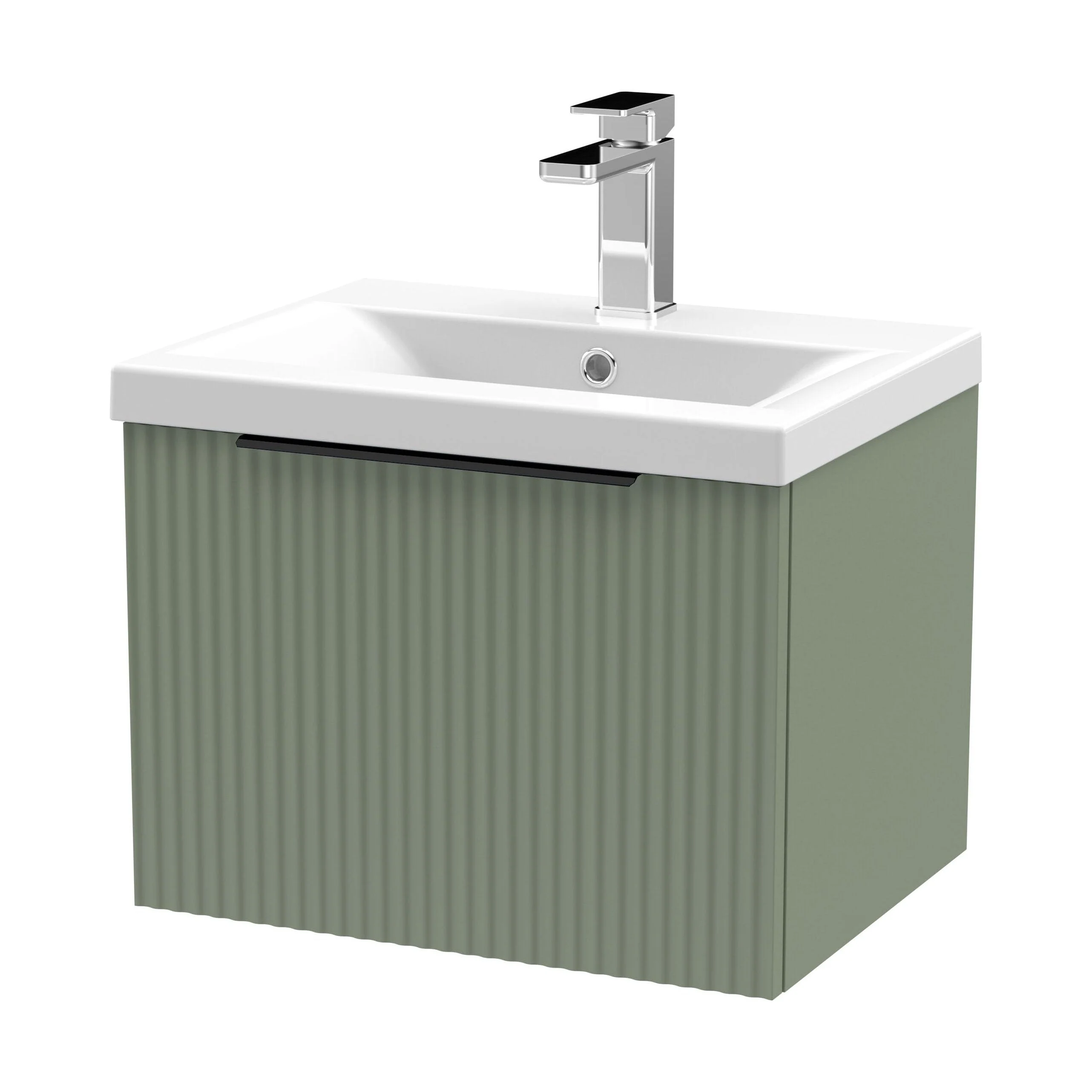 Tixall Fluted Front Wall Hung Vanity Basin Unit 800mm - 2 Drawer - Image 135