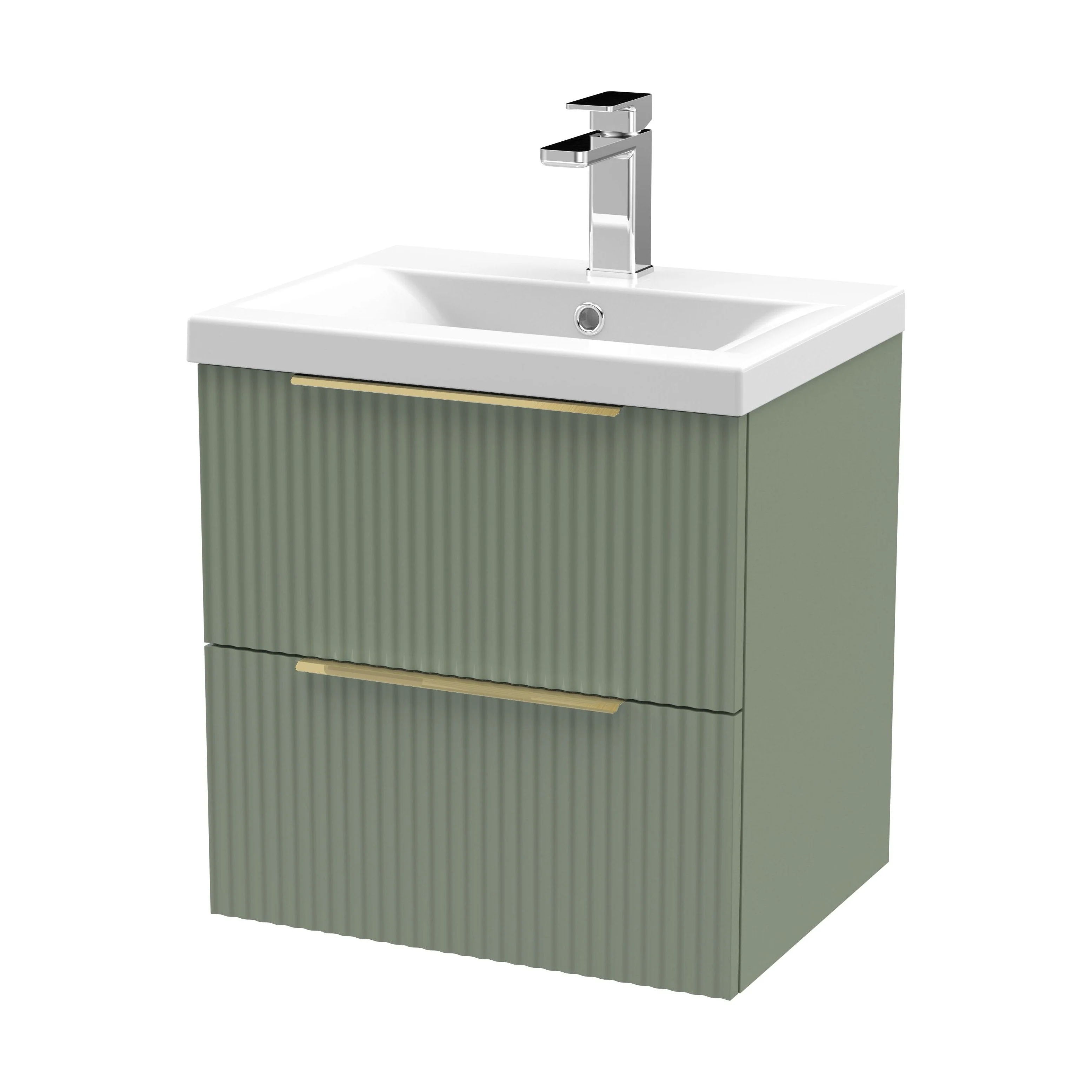 Tixall Fluted Front Wall Hung Vanity Basin Unit 800mm - 2 Drawer - Image 139