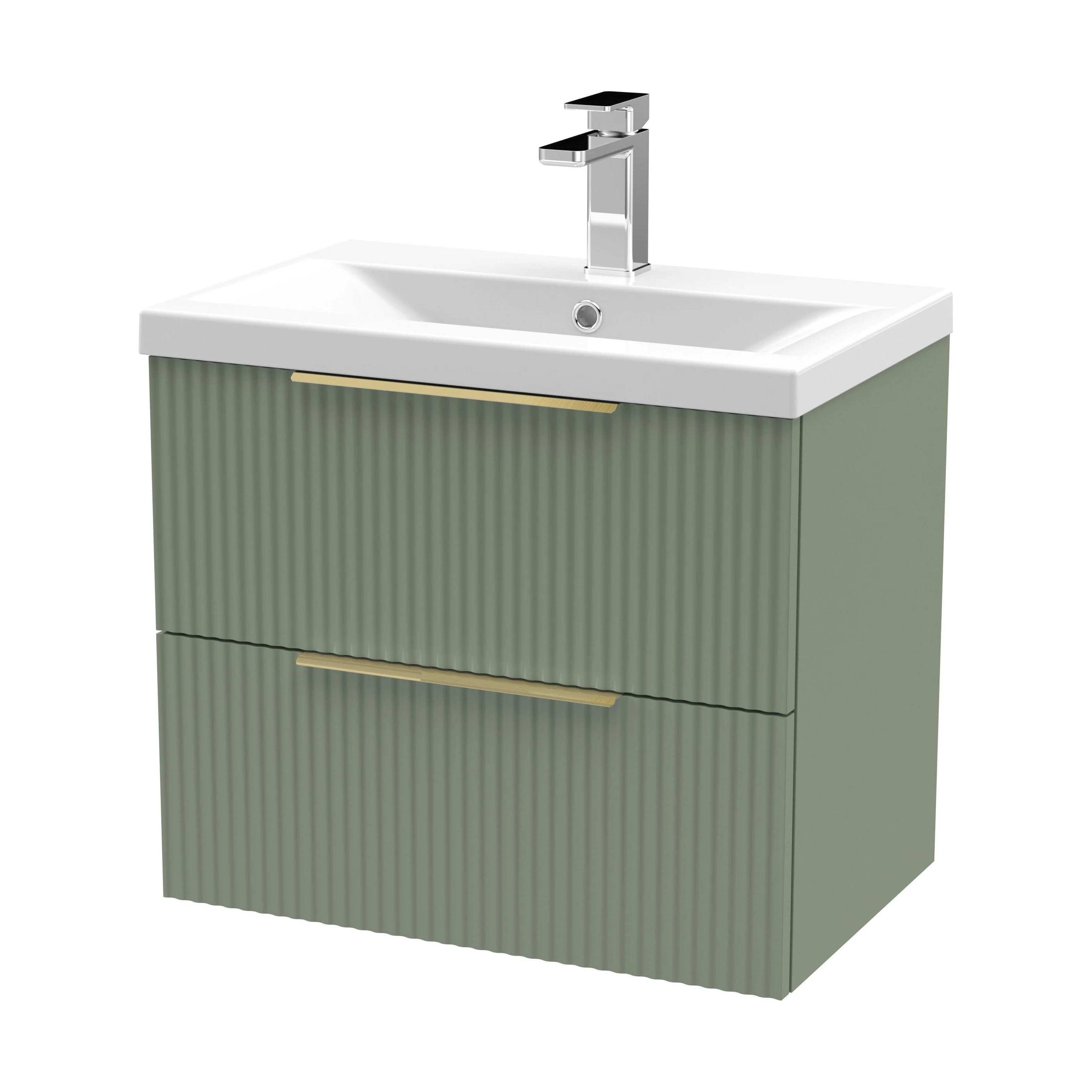 Tixall Fluted Front Wall Hung Vanity Basin Unit 800mm - 2 Drawer - Image 142
